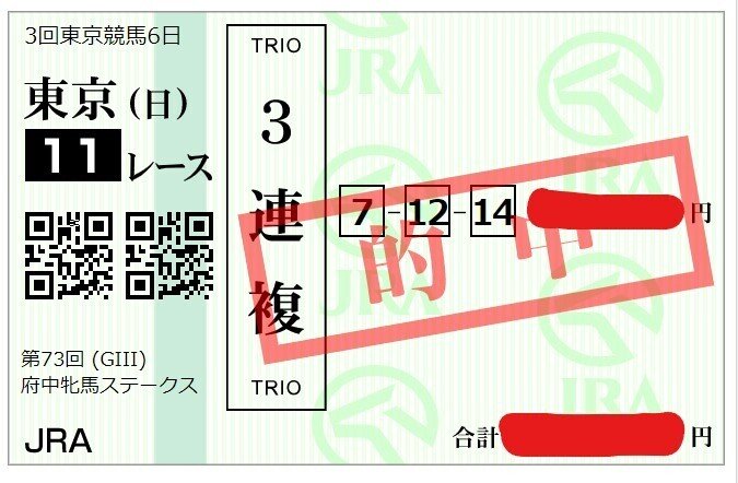 府中牝馬ステークス2025 『サインは爆笑問題』 3連複 5,790円