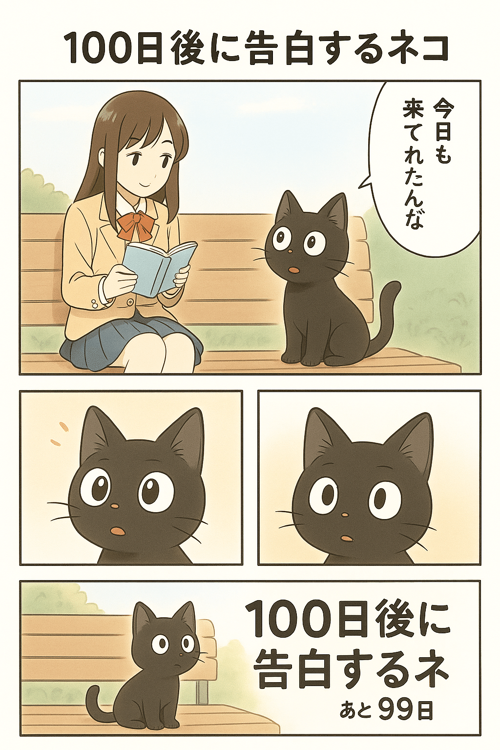 100日後に告白するネコ」──君に恋をした、たった一匹の野良猫の物語。｜きんぐ, image size:1024x1536