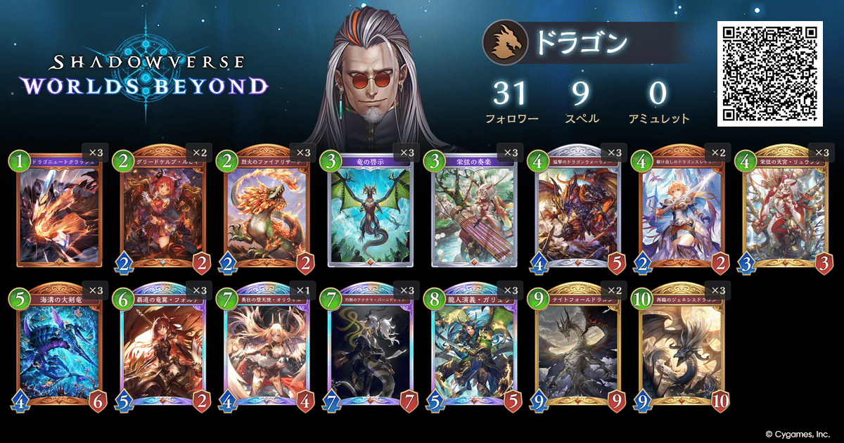 シャドウバースエボルヴ ドラゴン 大会入賞デッキ