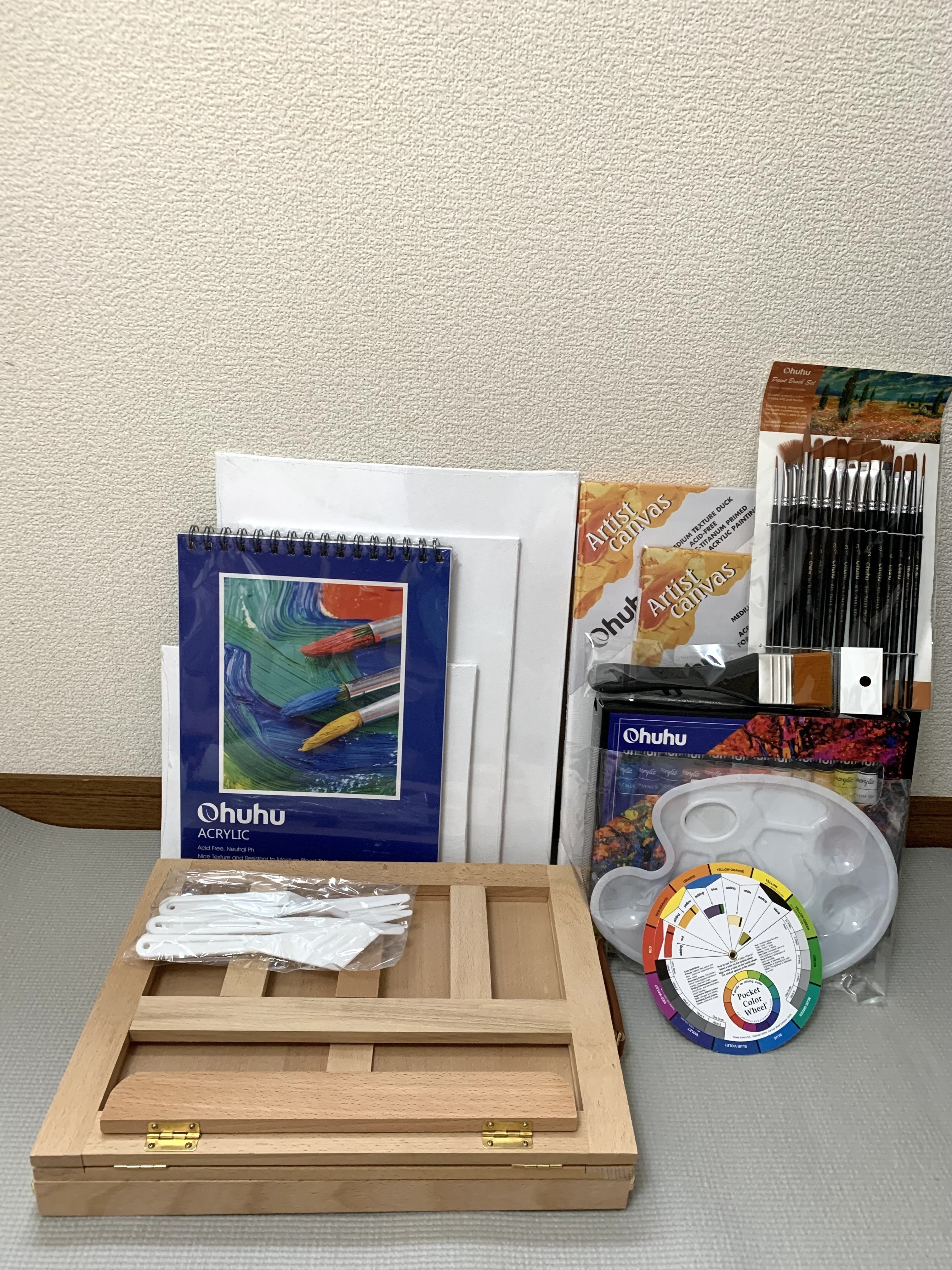 ohuhu】アクリル絵の具の色見本① アクリル絵の具48色卓上