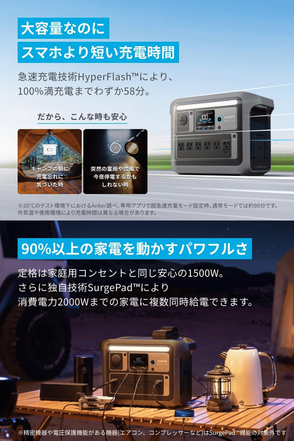 Anker Solix C1000 ポータブル電源 1056Wh ダークグレー