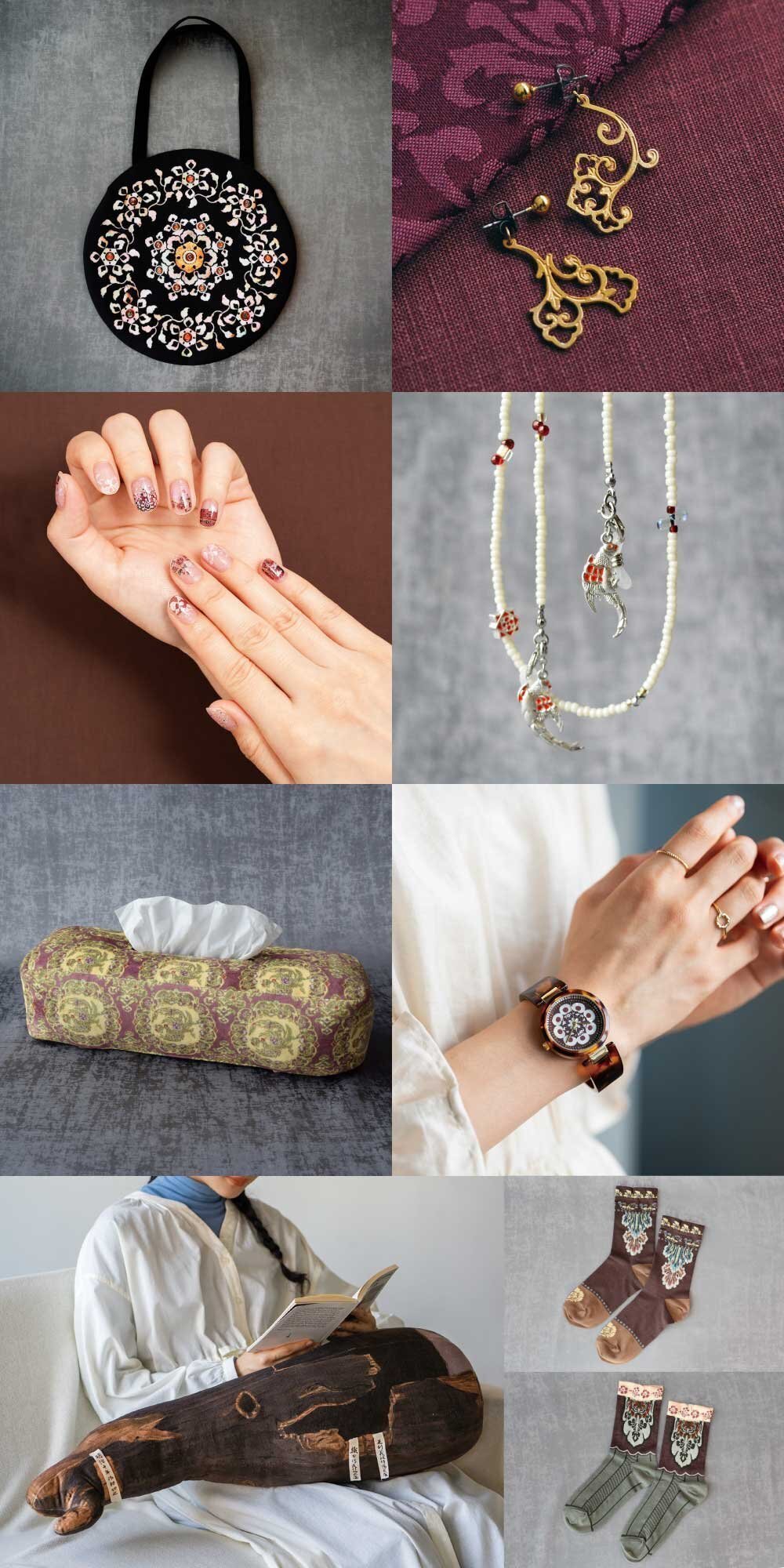 正倉院 THE SHOW 螺鈿紫檀阮咸グラスコード グッズ フェリシモ コラボ 正倉院 THE SHOW ×ミュージアム部 華やかにインコ舞う 螺鈿紫檀