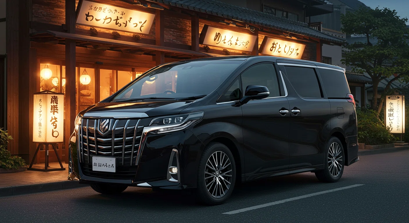 高級ホテル前に停車するアルファード