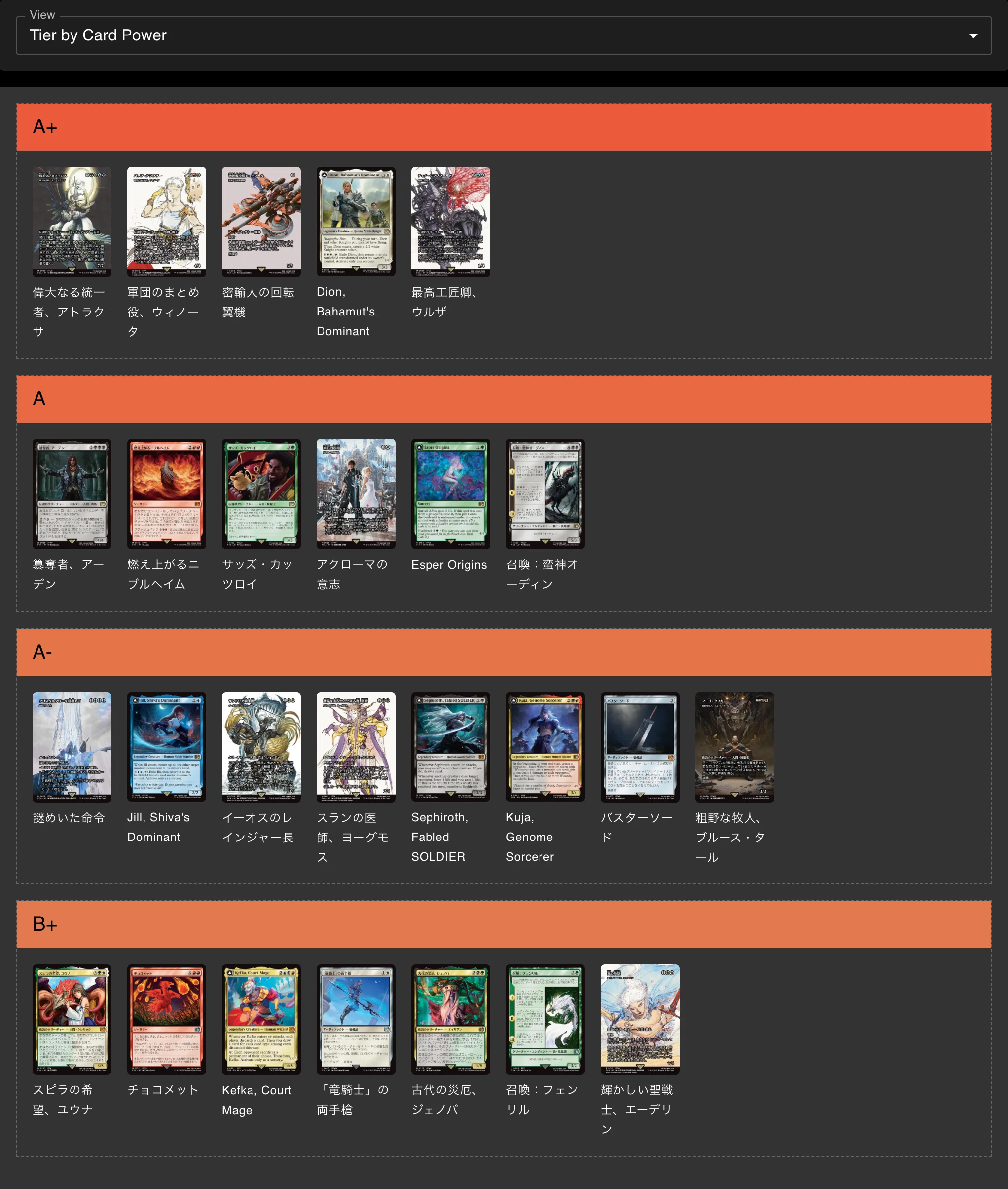 mtg final fantasy limited tier list Final Fantasy Starter Kit  Mox Boarding House