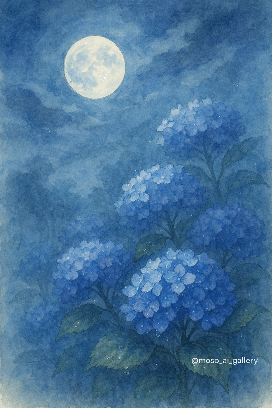 癒しの水彩画836 紫陽花 大久保佳代子 「紫陽花」 水彩6号大（40×30cm） - 一枚の繪オンライン