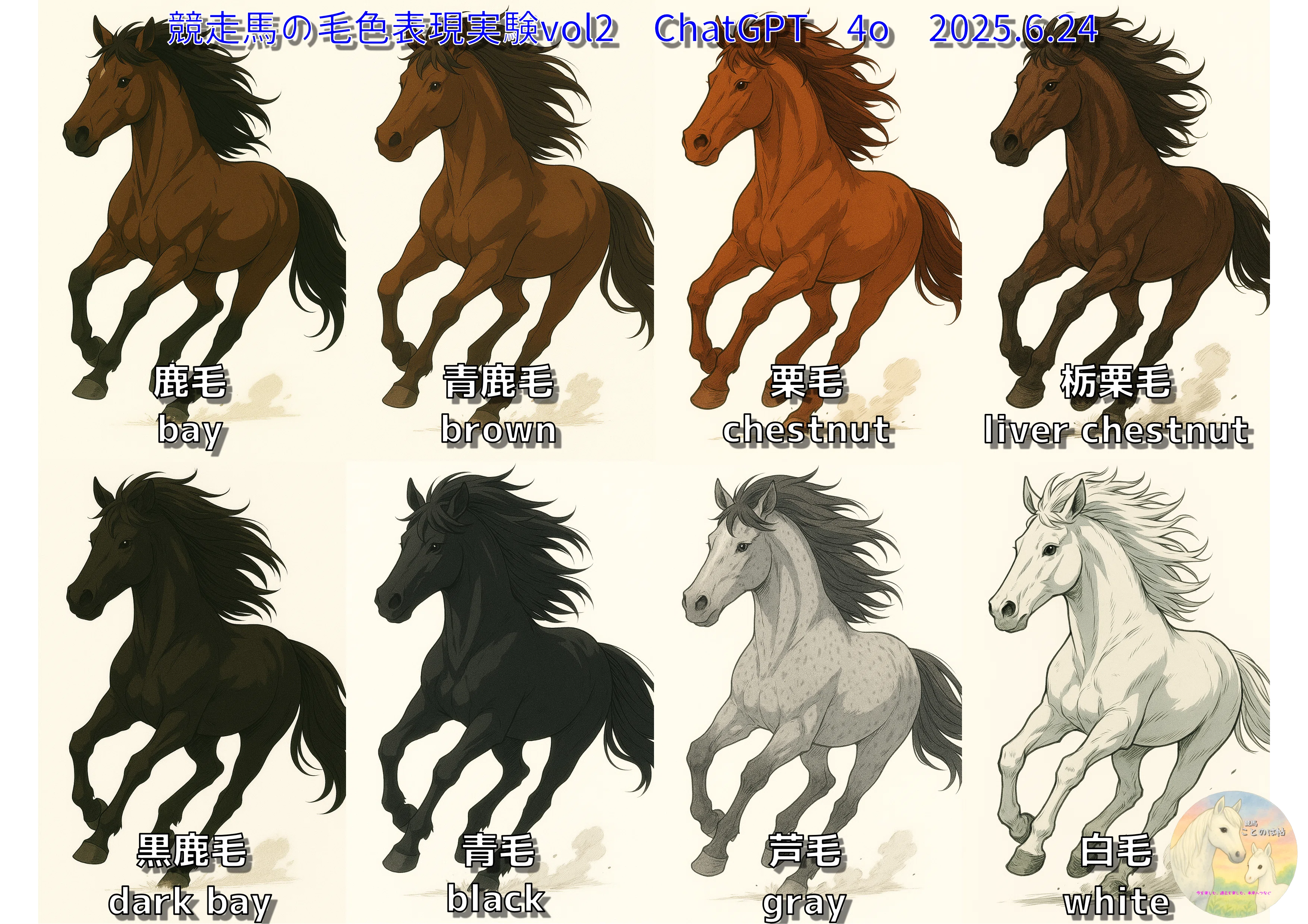 ChatGPT 4oは競走馬の毛色を表現できるのか？やってみた。｜競馬ことのは帖
