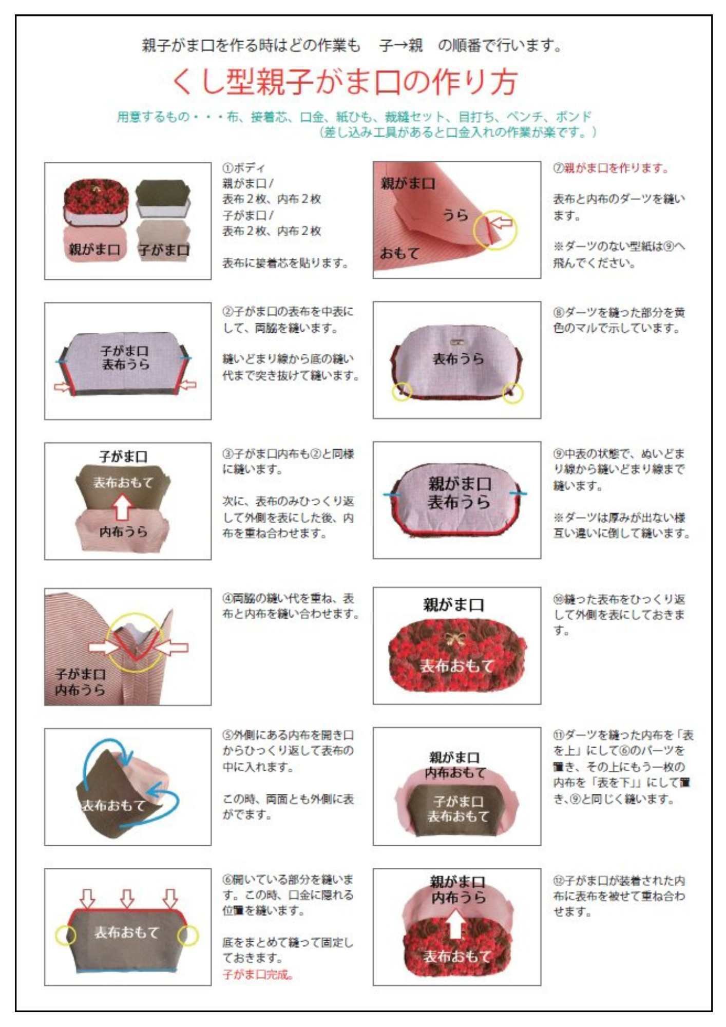 日本一わかりやすい親子がま口の作り方｜がま口まり先生@クラフト