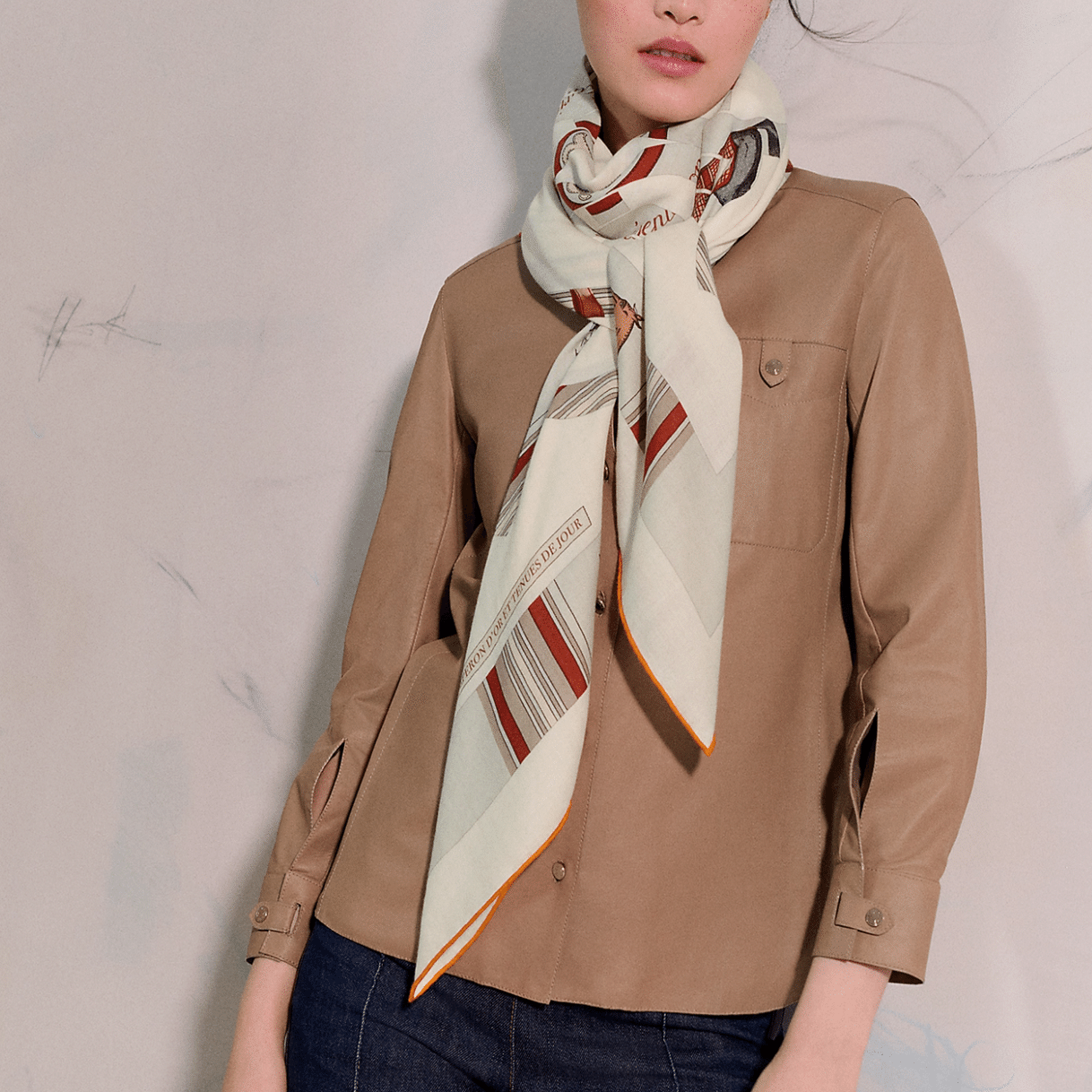 エルメス　カシシル　カレジェアン　エプロンドール　馬着　ナチュラル　新品 2025春夏コレクション エルメス カレジェアン カシミアシルク