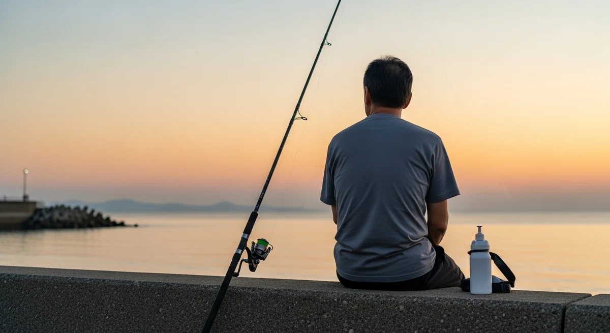 自分にぴったりの道具を手に入れ、満足げに海を眺める。