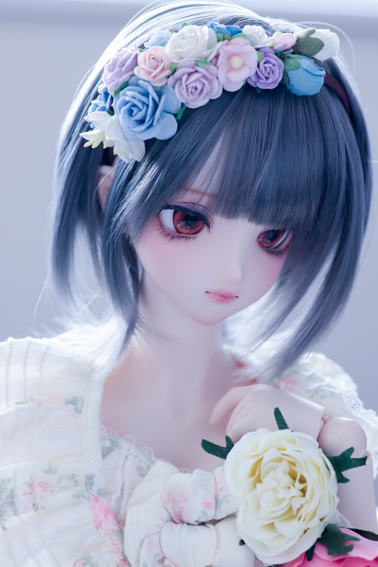 アイシードールカスタム❤︎ピンクアッシュ❤︎ アイシードール ピンクミックスヘアー 可動ボディ 1/6ドール