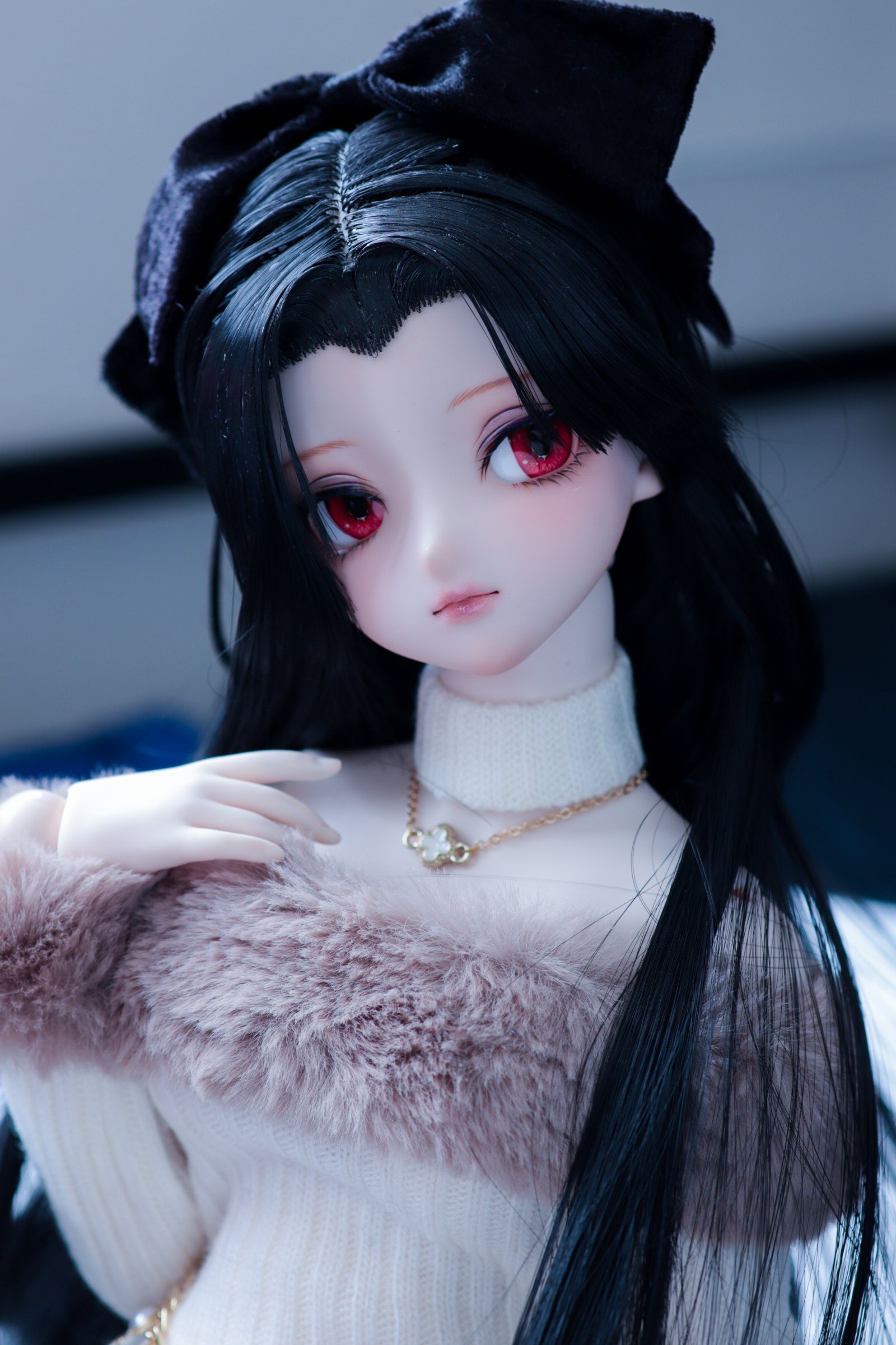 アイシードールカスタム❤︎アッシュブロンド×ピンク❤︎ アイシードール ピンクミックスヘアー 可動ボディ 1/6ドール