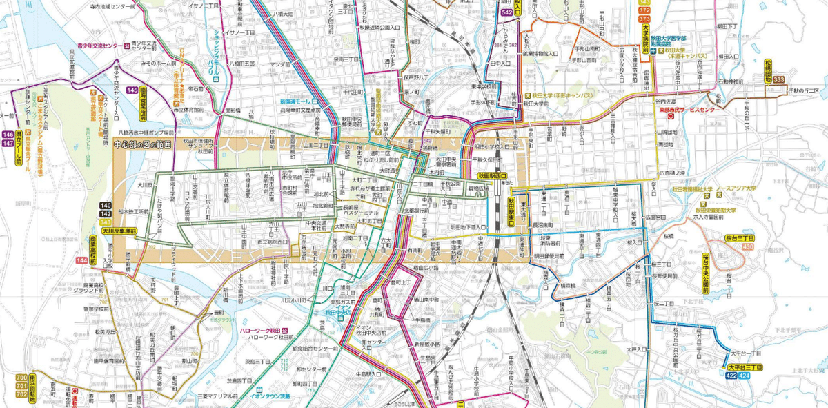 乗合バスルートマップ・路線図 17社局・最新版 地元のバス路線図がイマイチ使い勝手が悪いからCanvaで自作して