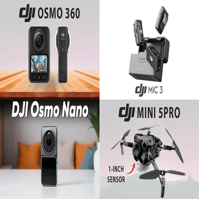 DJI 2025年新製品：DJI OSMO 360, DJI Mic 3, DJI OSMO Nano, DJI Mini