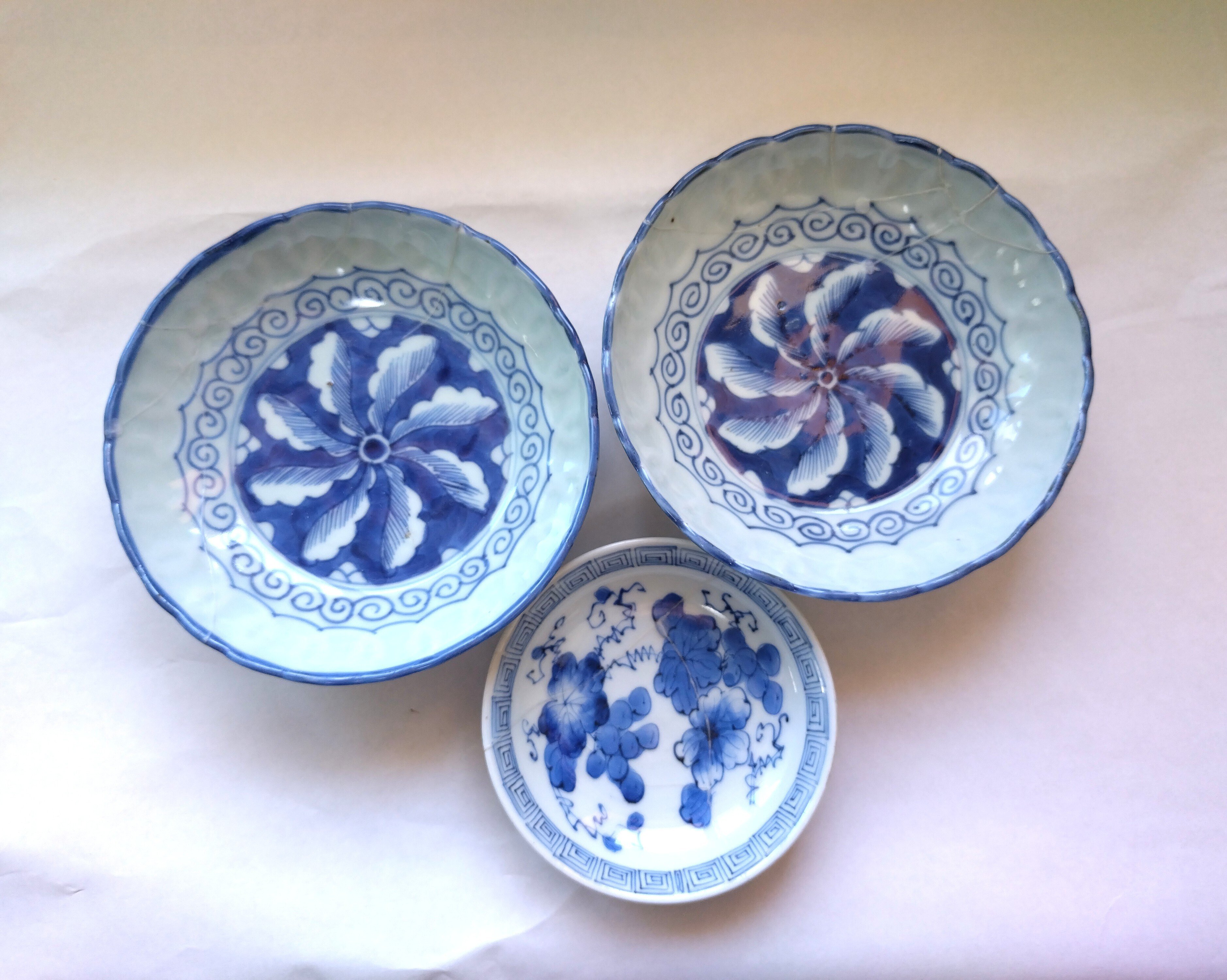 織部菊皿　江戸時代　金継ぎ 織部菊皿 江戸時代 金継ぎ 織部菊皿 江戸時代 金継ぎ 金継・