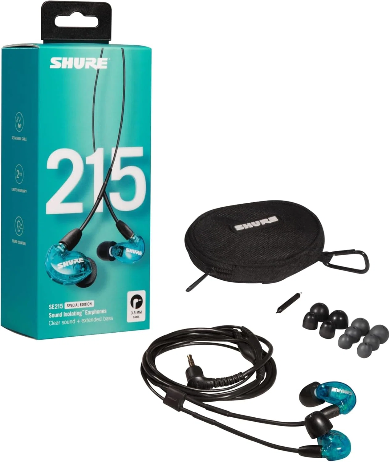 SHURE SE215 SPE-A ブルー 高遮音性イヤホン｜GetGadgetGot