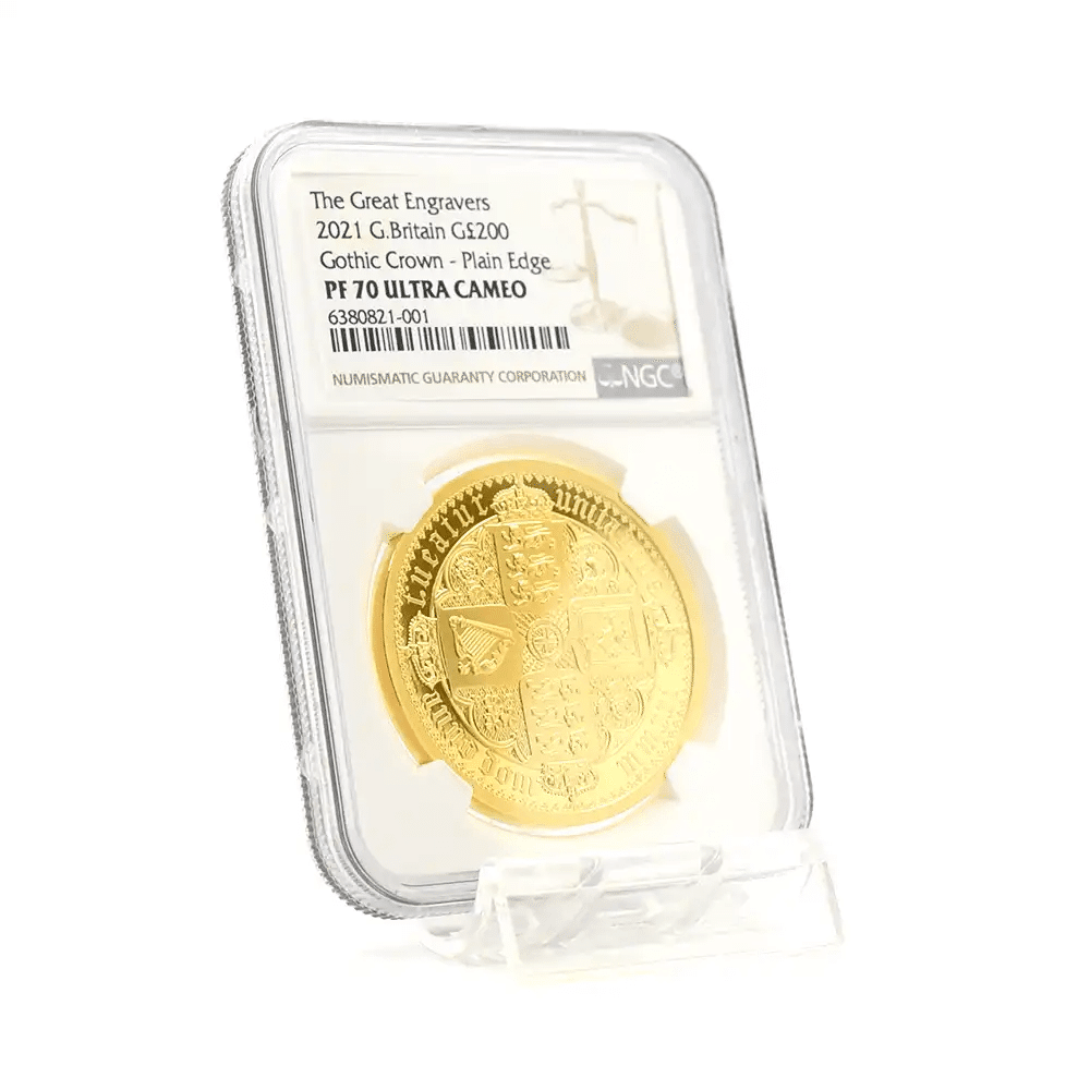 イギリス 2021 エリザベス2世 5ポンド 2オンス 銀貨 NGC PF 70