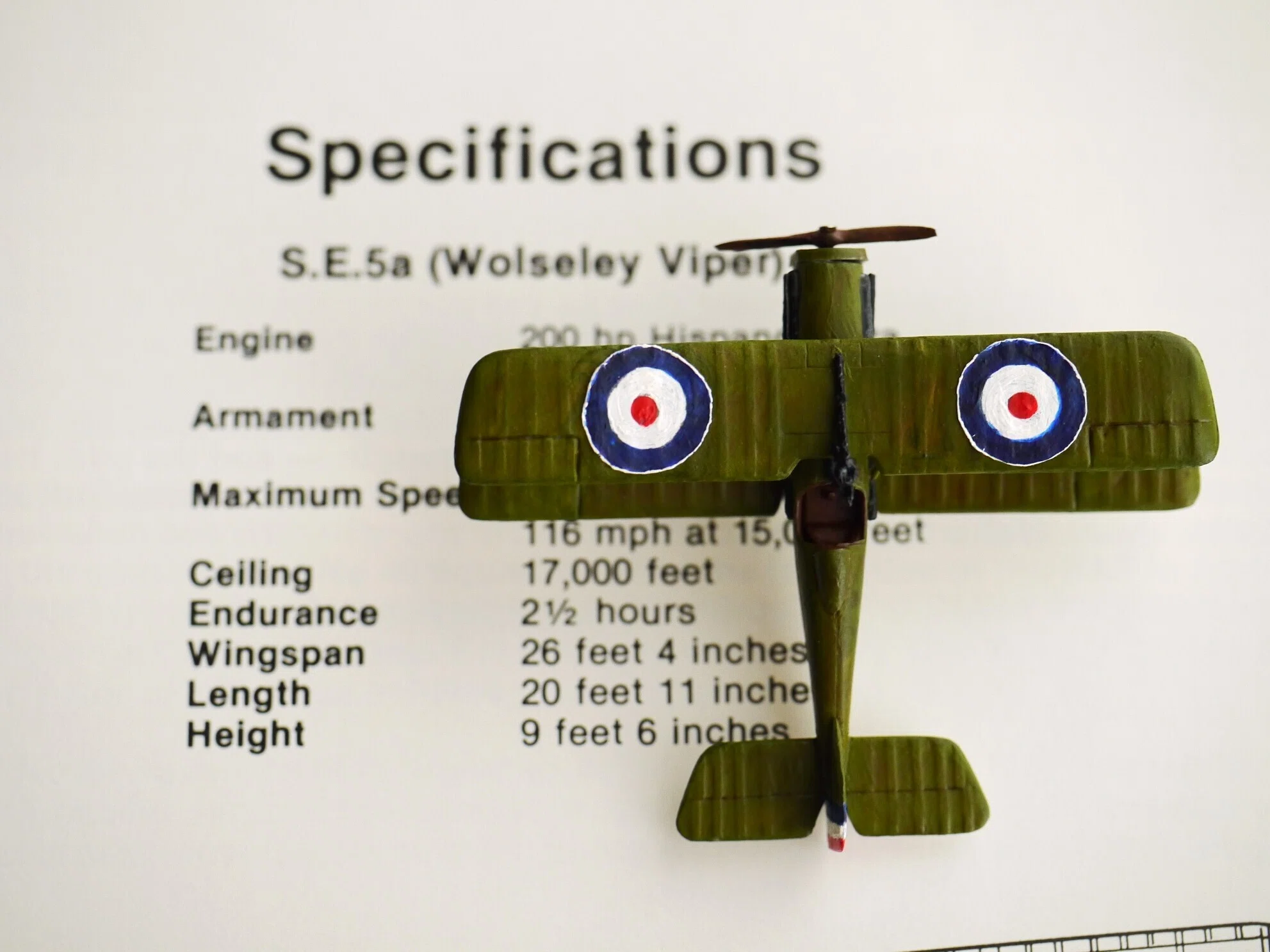 複葉機模型1/144 RAF SE5a 完成｜sion