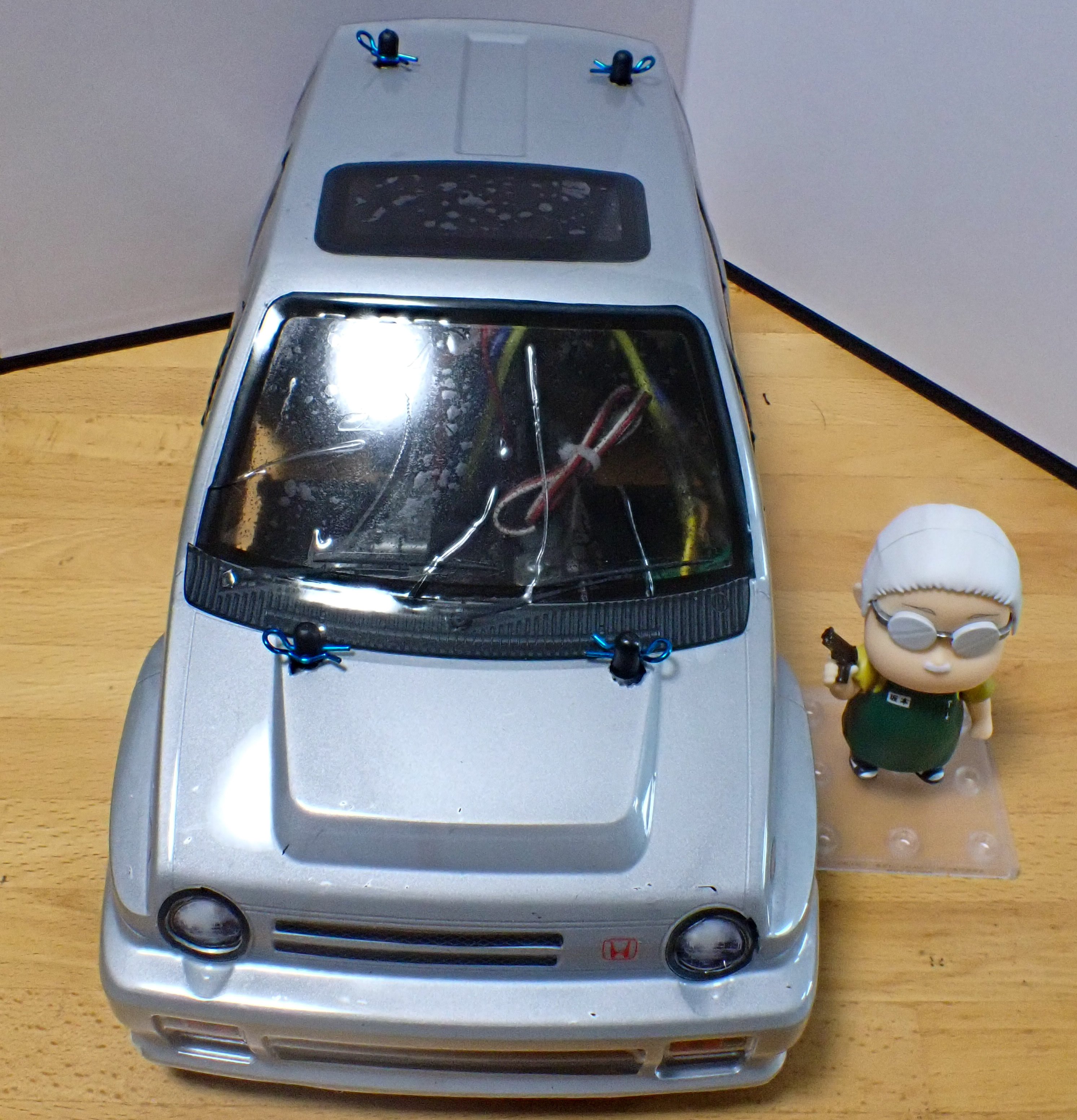 ラジコン・ラジドリ・mシャーシ CITYターボⅡ 再生産】1/10 電動RCシャーシ組立済みキット ガンベイド Honda