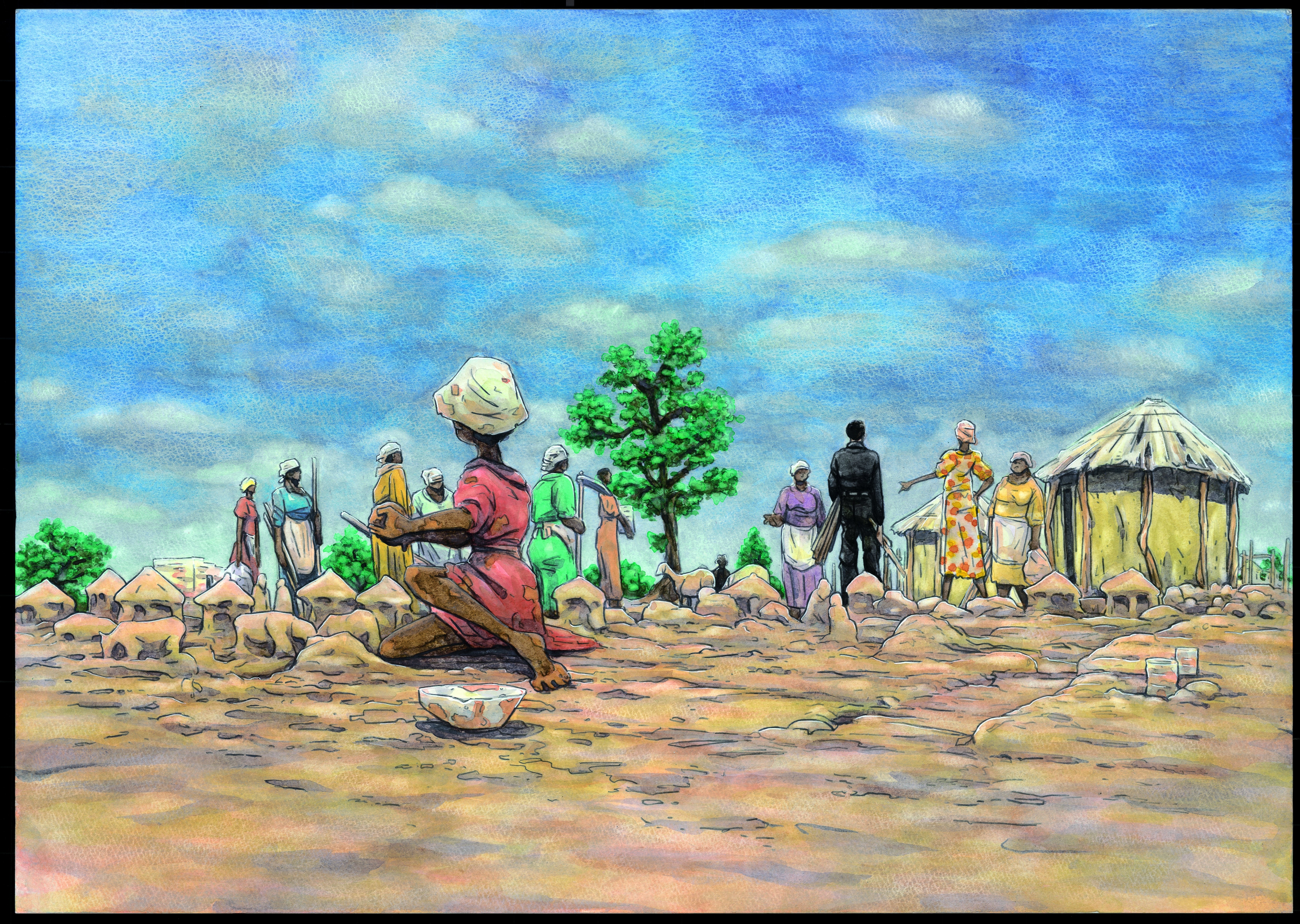 翻訳出版への道 | 弟の描いたカバーイラストが切り取るボツワナ農村の