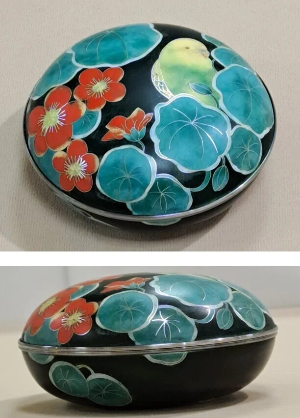 有線七宝蓋物 北原上子作 在銘 香合 重量約174.5g 【公式通販】