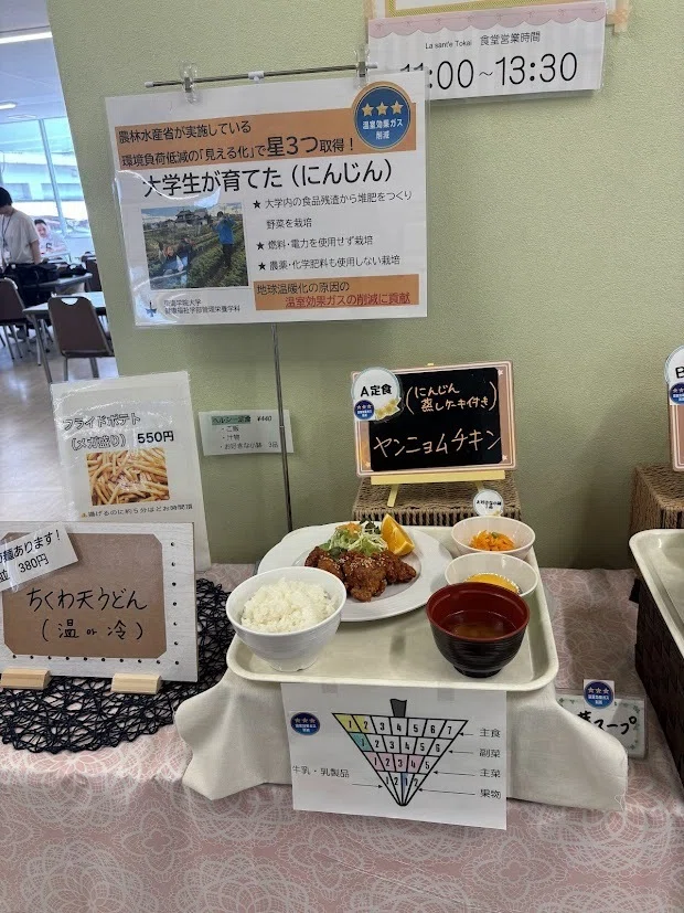 大学生×学食 規格外野菜A定食|東海学院大学医療栄養学