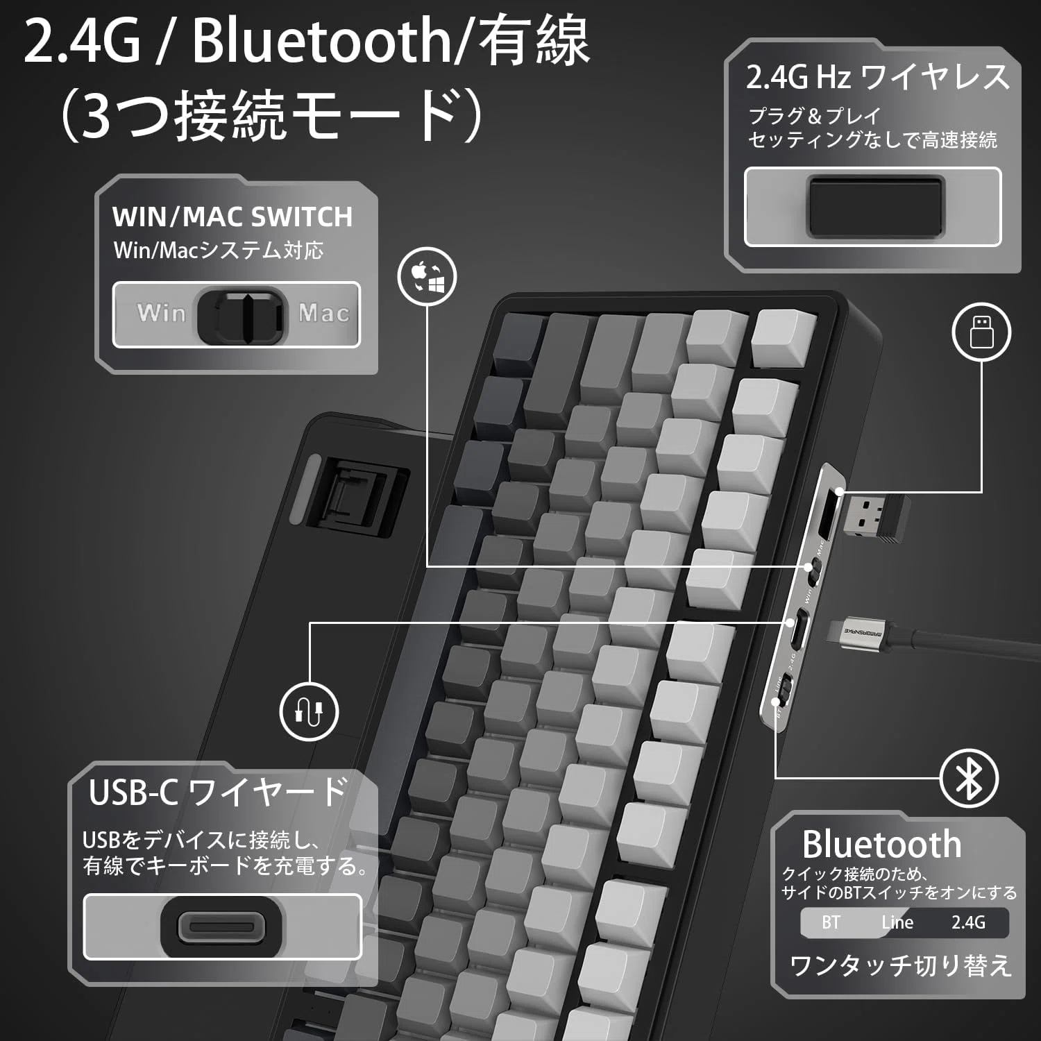 ATTACK SHARK X85 月夜 75% ゲーミングキーボード｜GetGadgetGot