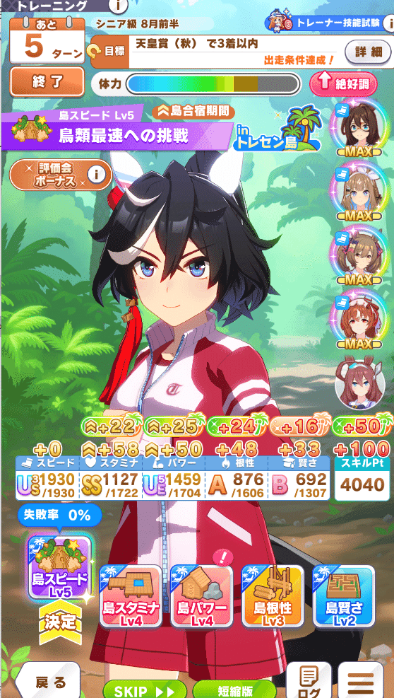 シニア級のトレーニング