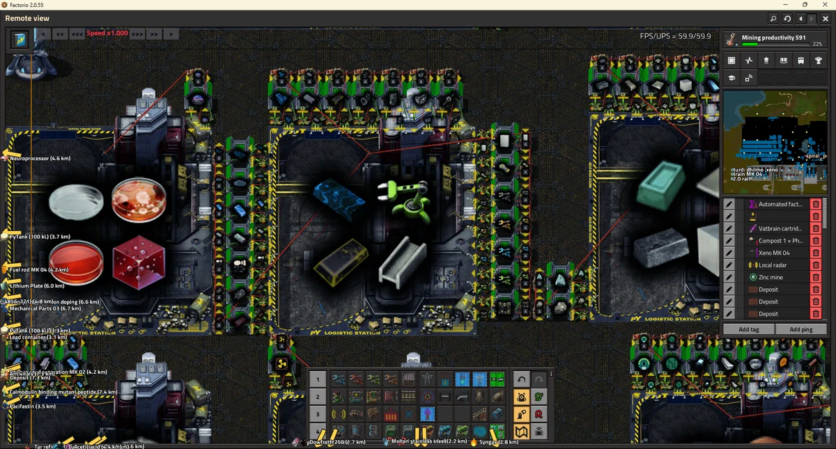 Factorio Mod Py Factorio 2.0.55 Pyanodon(pY) 5,772h/ mining 589/109 eSPM|spiral_power