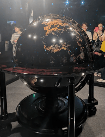 地球儀 油彩画宙華と塵取り 60年代 A.M.Y学習天球儀 国際情報社 山口天文機器製作所 昭和