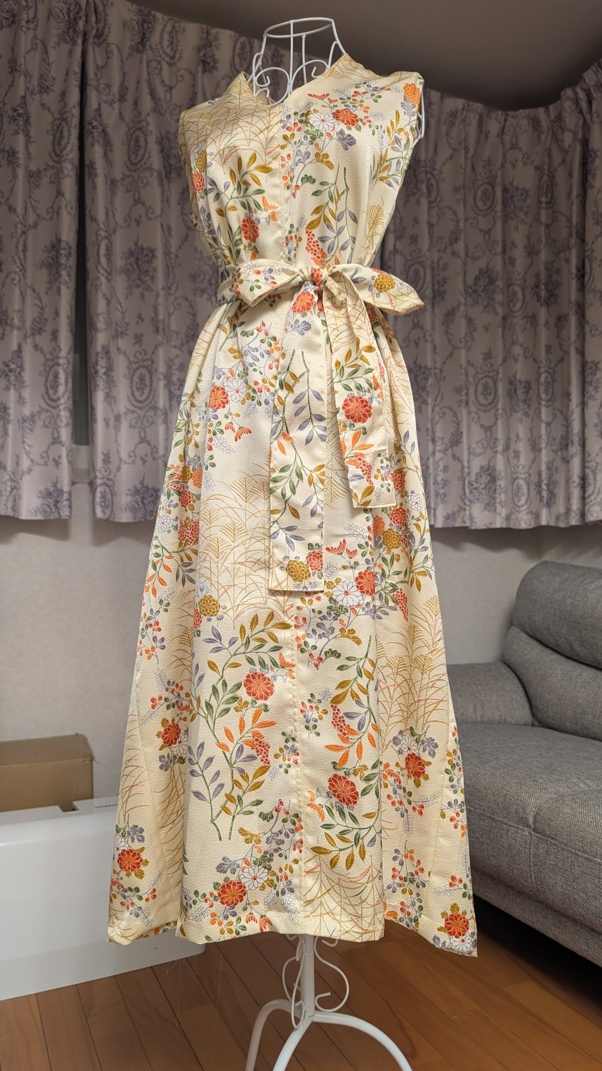 dママ　着物リメイク　ワンピース3点 SOLD 着物リメイク ワンピース 大島紬 M〜L ワンピース さらあお 通販