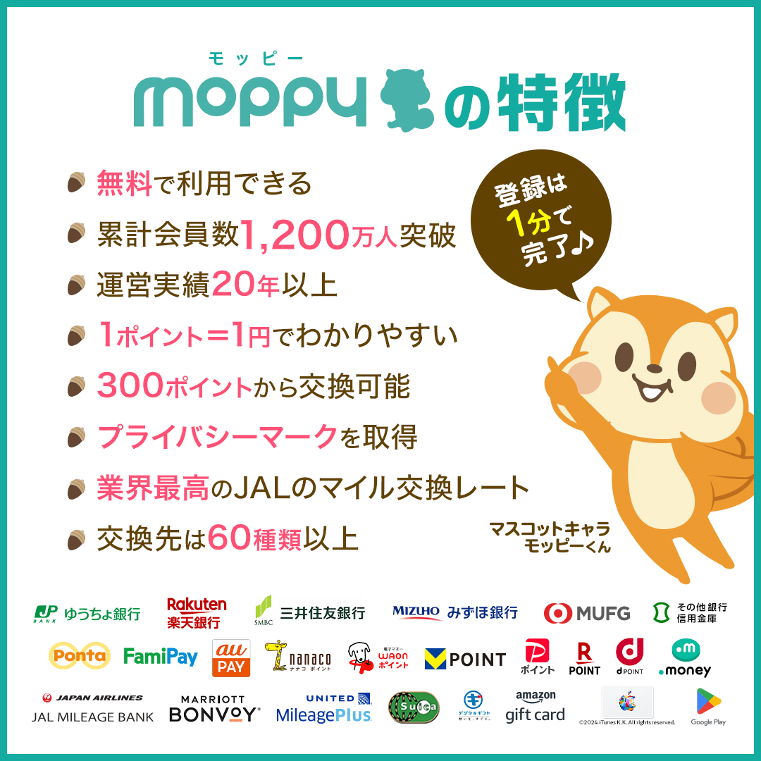 moppyです。 ポイ活するならモッピー｜ポイントサイトの副業で副収入・お