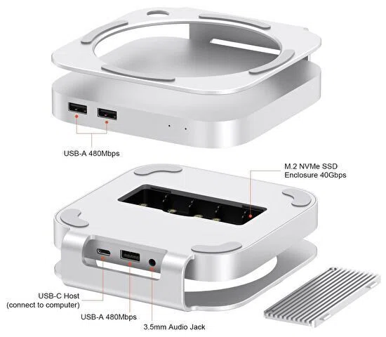 M4 Mac mini、国内外通販で販売の40Gbps対応のSSD ケース・ドッキング