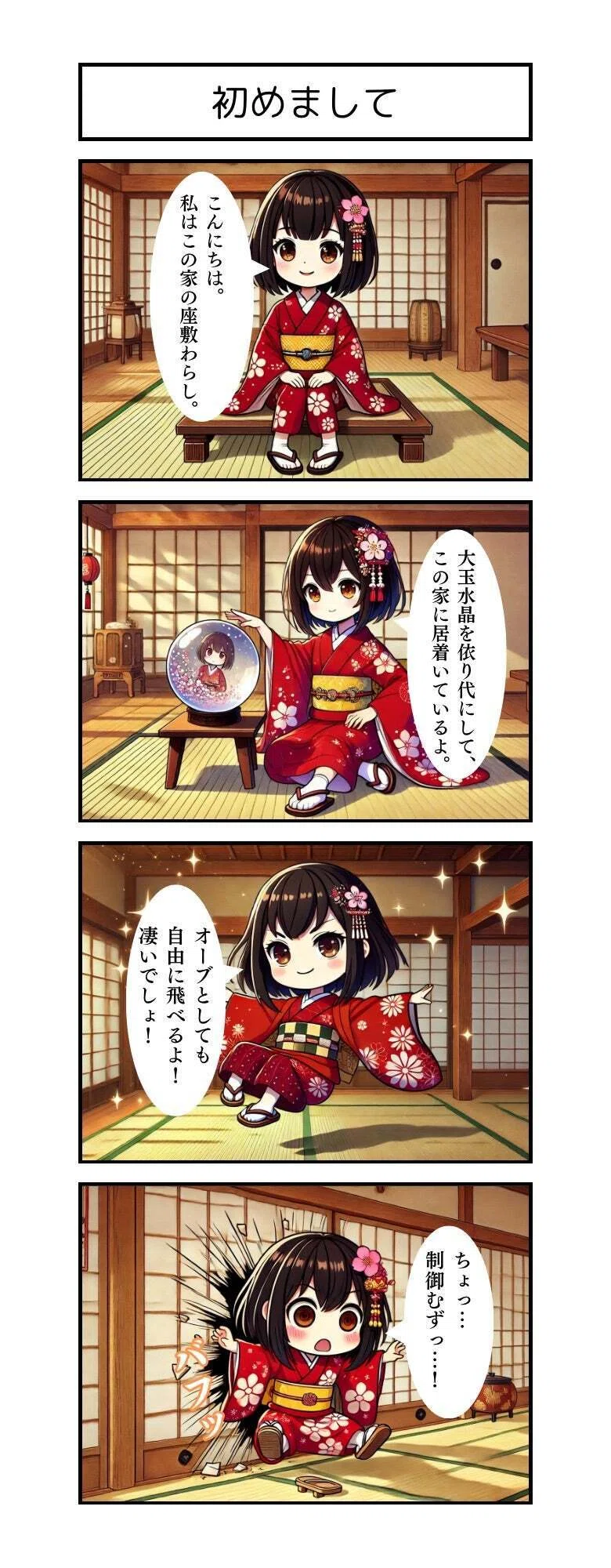 座敷わらし漫画：第1話】初めまして｜わたあめ◇座敷わらしのいる家