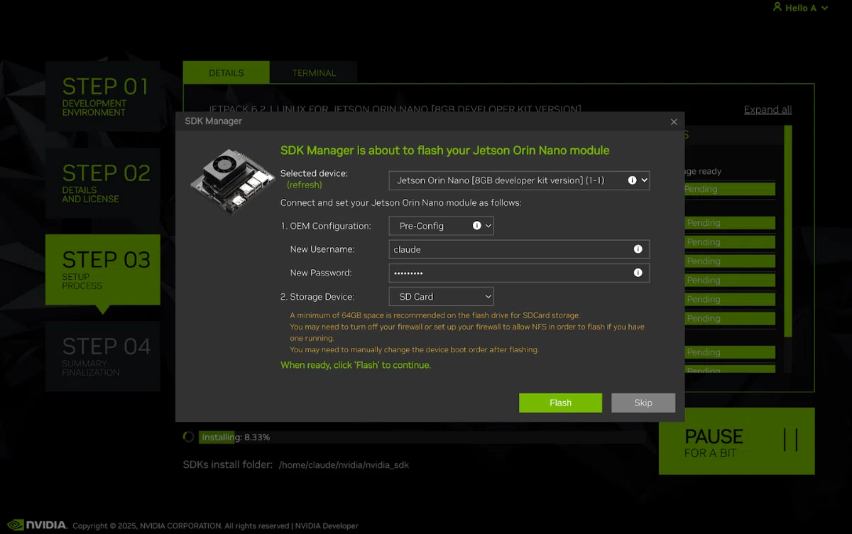 Ubuntu 24.04 で Jetson Orin Nano Developer Kitをセットアップする手順｜Claude A