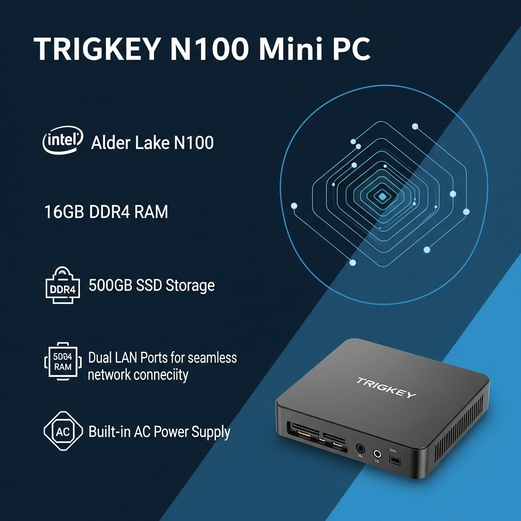 ミニPC N100 16GB 500GB T8 Plus