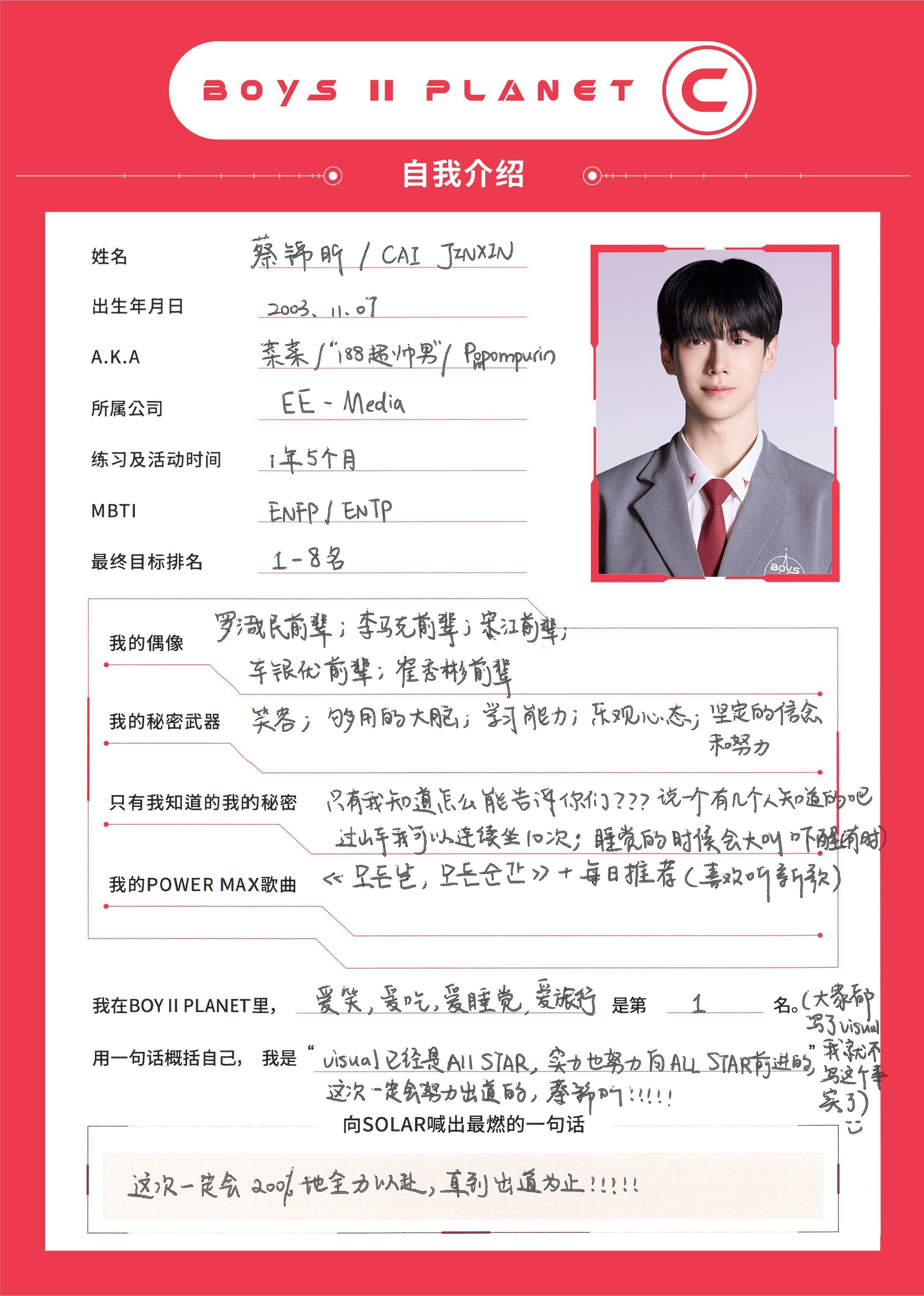 C」からはじまるメンバーたち -BOYS ll PLANET- Cグループ｜ドビ(sideB)