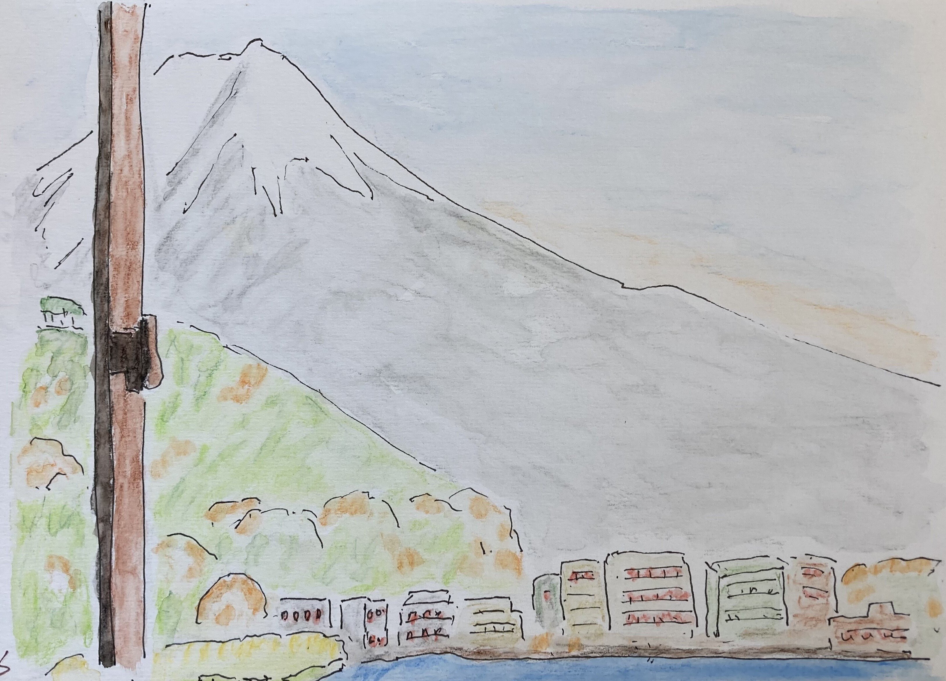 田辺　三重松　素描(デッサン画)箱根の富士 絵画 無題 | 田辺三重松 – 北海道画廊