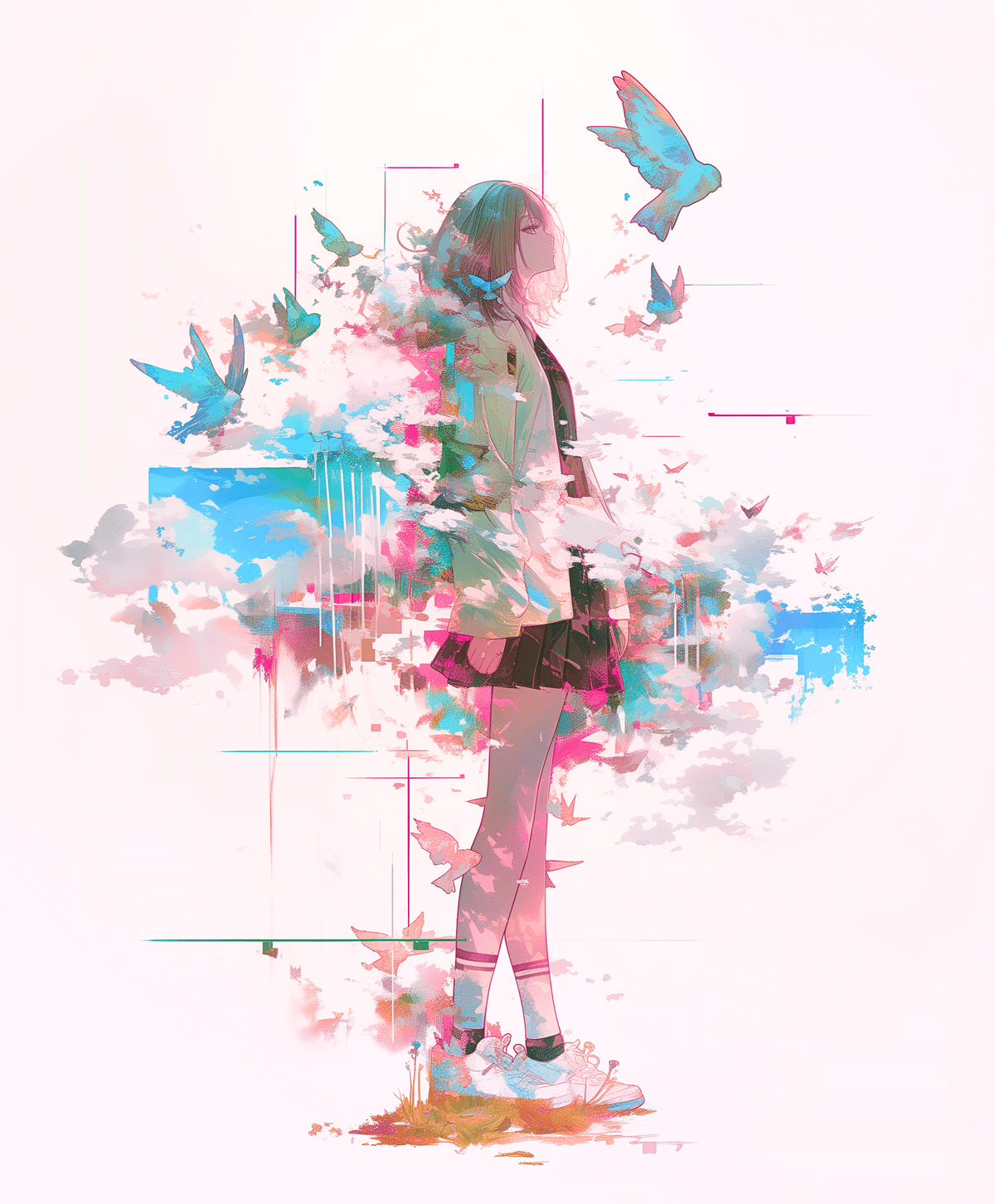 絵画、イラスト 円環。断片化する祈り【AIイラスト＋4コマ漫画】｜Alpaka