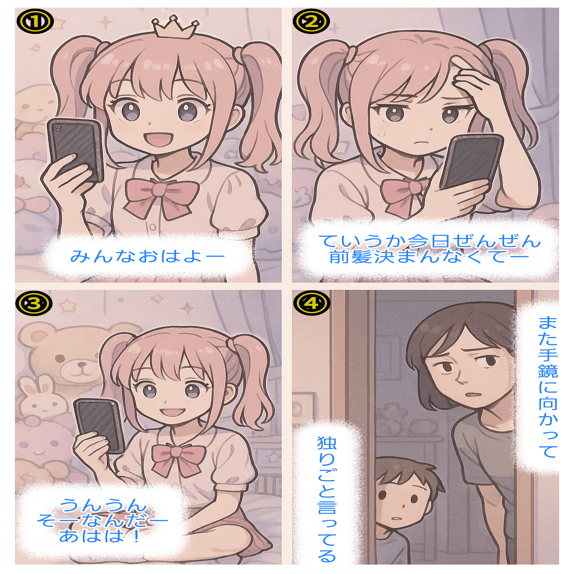 ついに私のChatGPTが四コマ漫画を覚えたの！！( ´•̥̥̥ω•̥̥̥`)｜百の