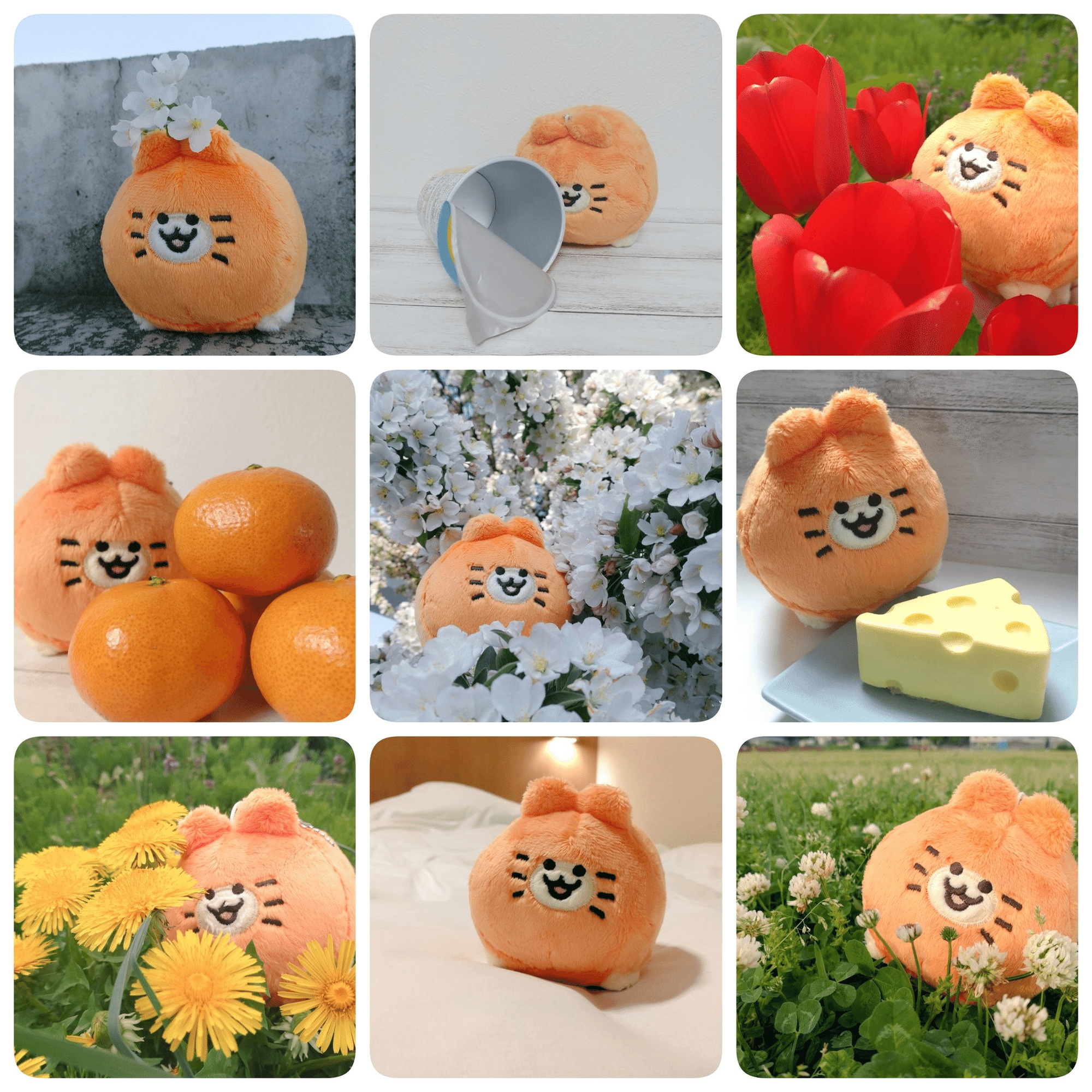 ねこ鏡餅 一体型　白猫みかん ネコの鏡餅（B）オーブン陶芸 白猫 ネコ餅 みかん付 置き物