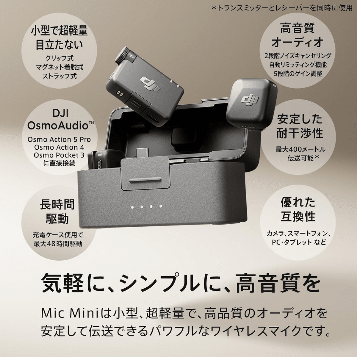 DJI ピンマイク※レシーバー無し DJI Mic Mini 2TX 超軽量ワイヤレスマイク｜GetGadgetGot
