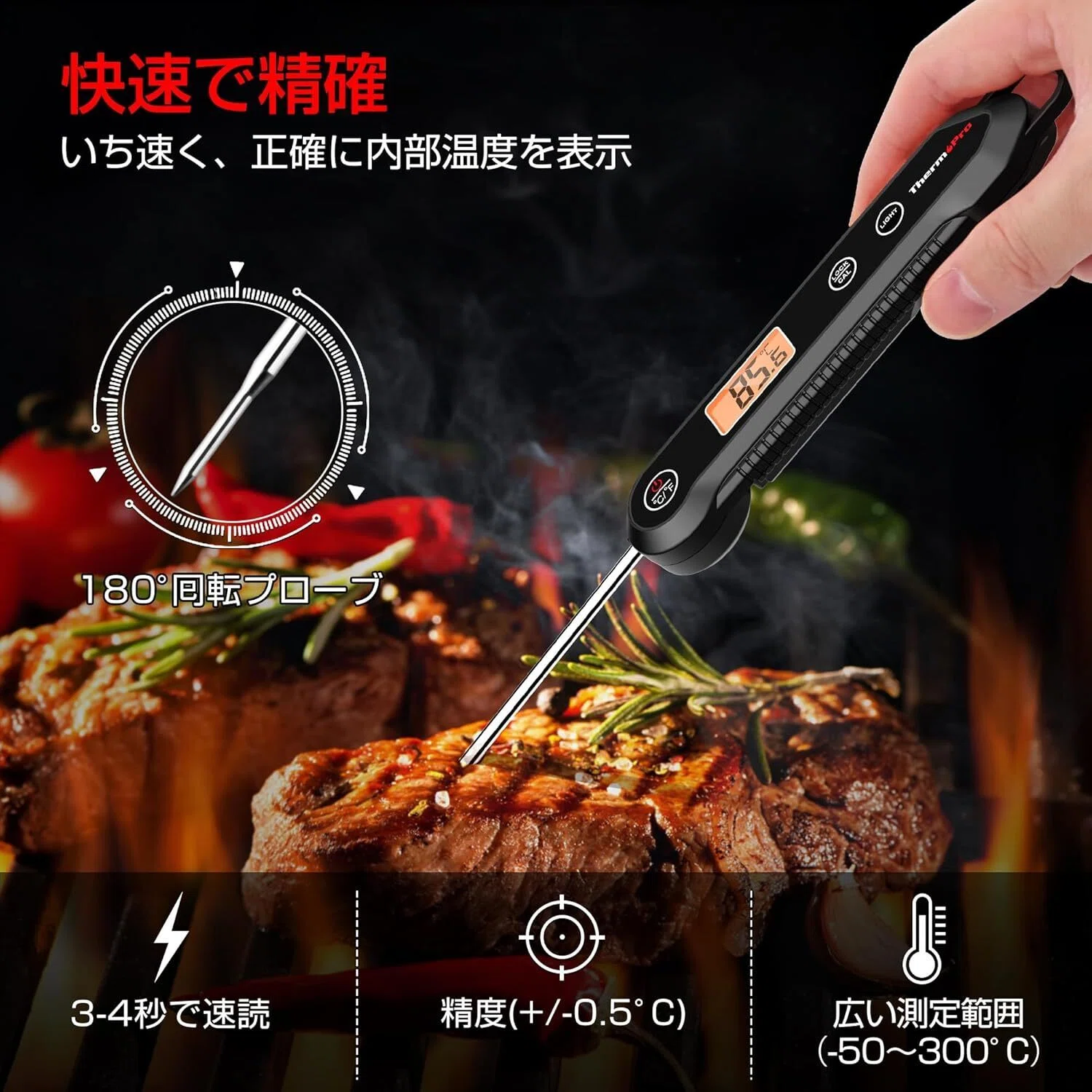ThermoPro デジタル料理用温度計 TP03H【ガジェットレビュー】｜ワタル