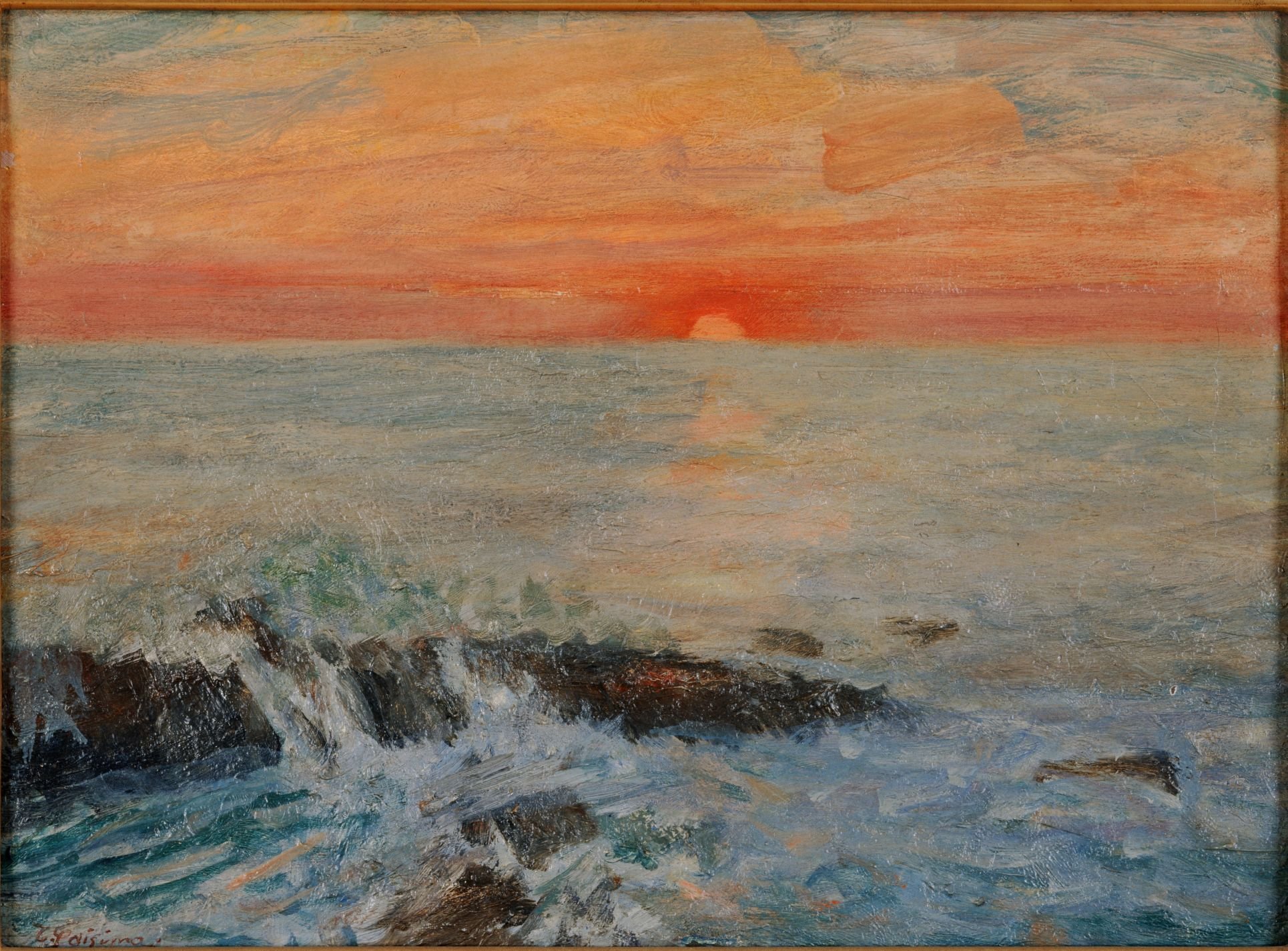 藤島武二、港の朝陽、画集、新品額付 作品一覧】藤島武二《日の出》｜講談社野間記念館