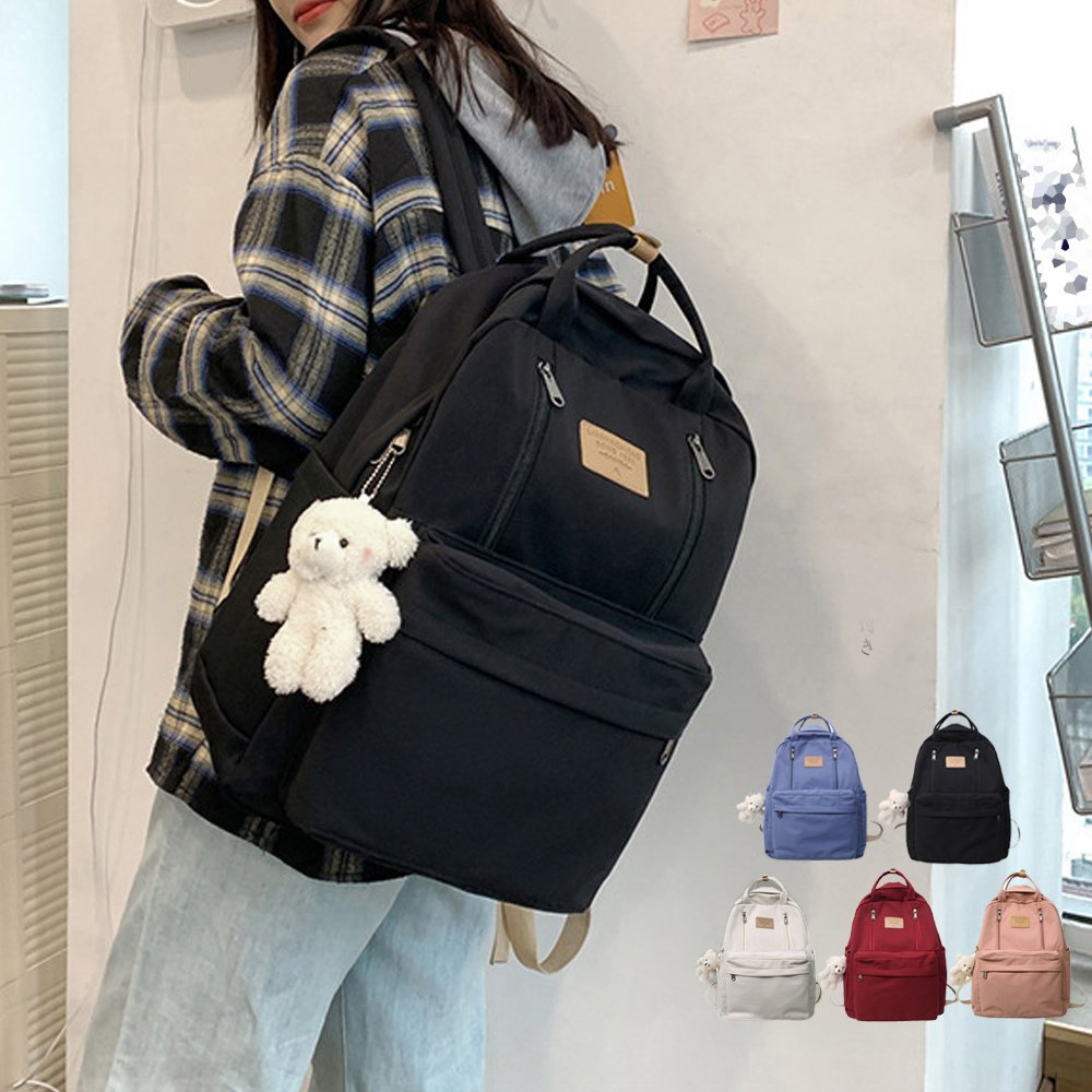 💗🎒かわいさも実用性も両立！くまチャーム付き大容量リュック