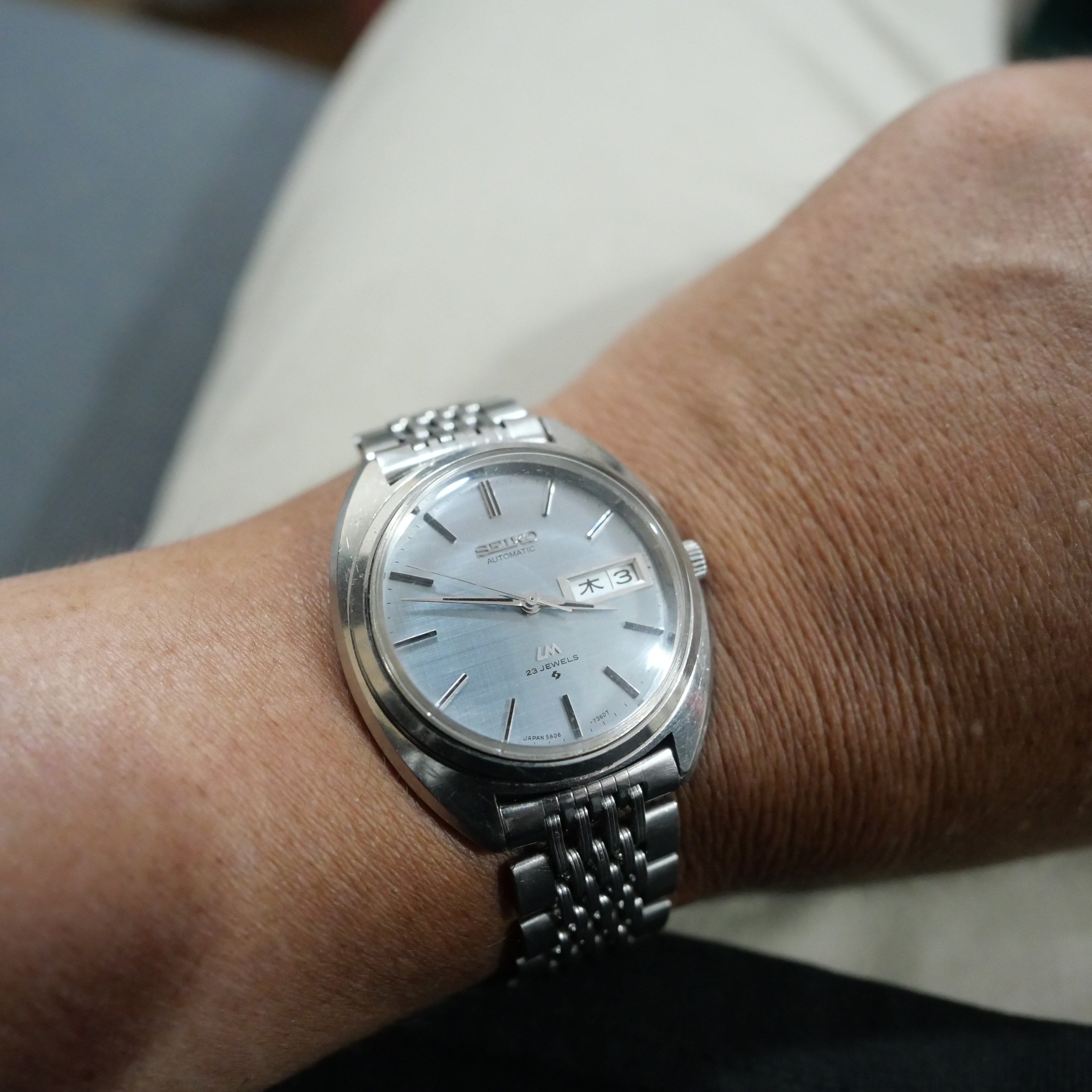 SEIKO セイコー LM ロードマチック 5606-7150 腕時計 自動巻き セイコー ロードマチック 黒文字盤 23石 ワンピースケース 5606