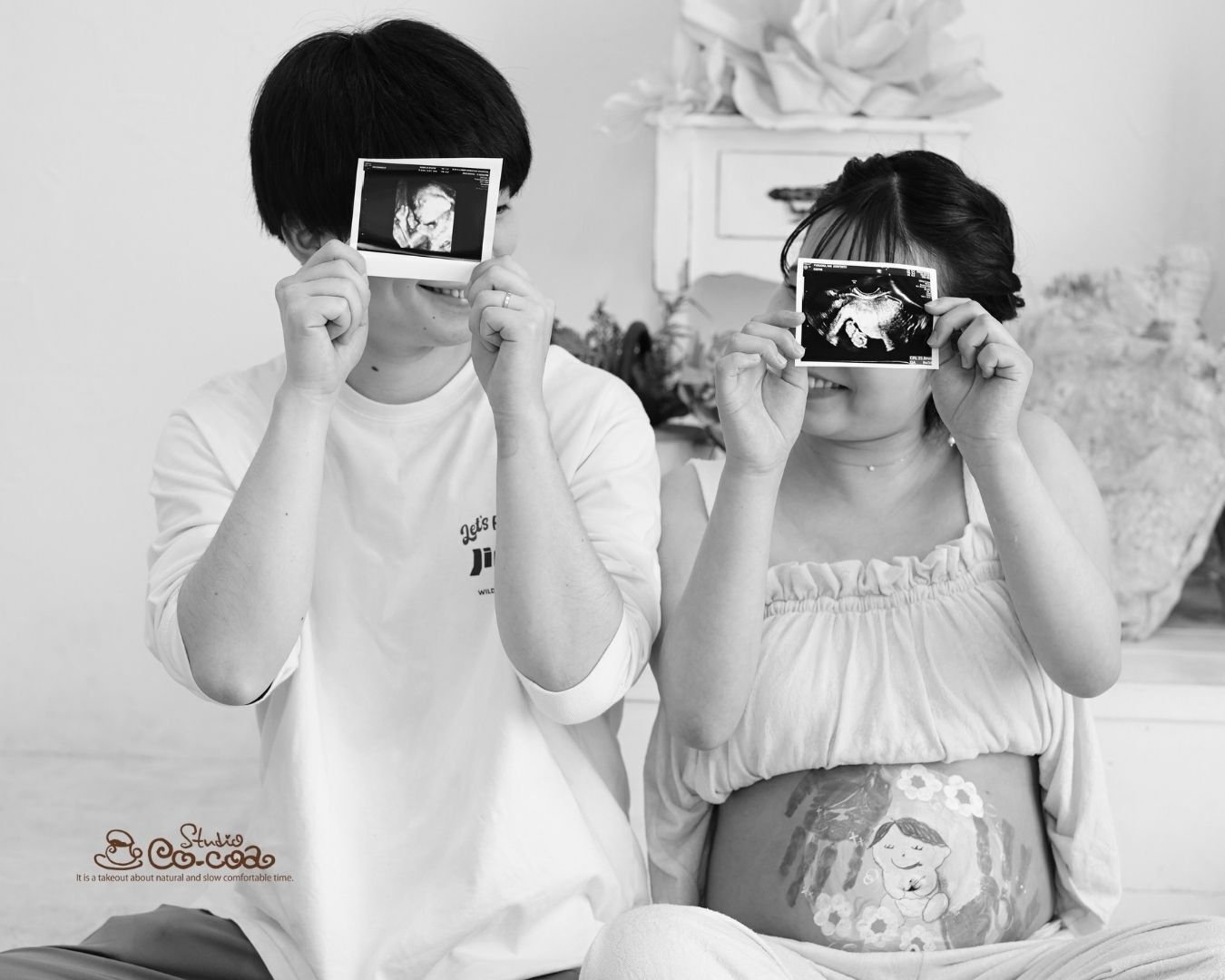 お腹の中からのメッセージ！エコー写真を使った素敵なマタニティフォト