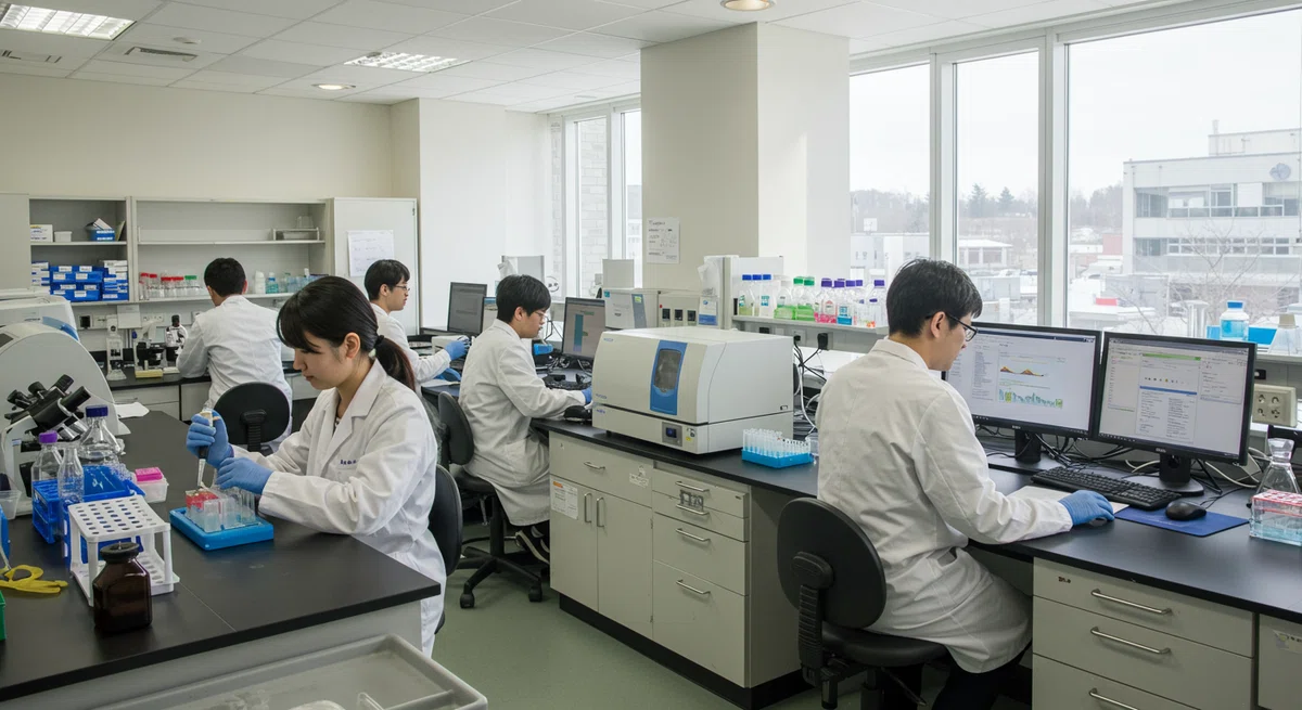 北海道大学大学院生命科学院の研究室での日常風景
