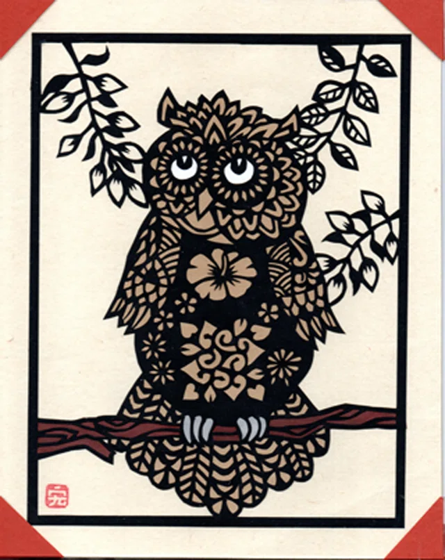 切り絵 フクロウ｜hiro@moriken