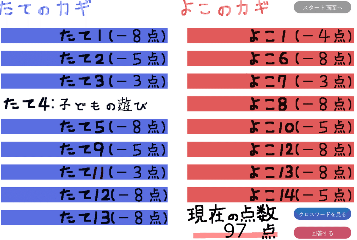 減点方式クロスワードを作ろう！ティラノビルダーで！②｜野菜崎杮