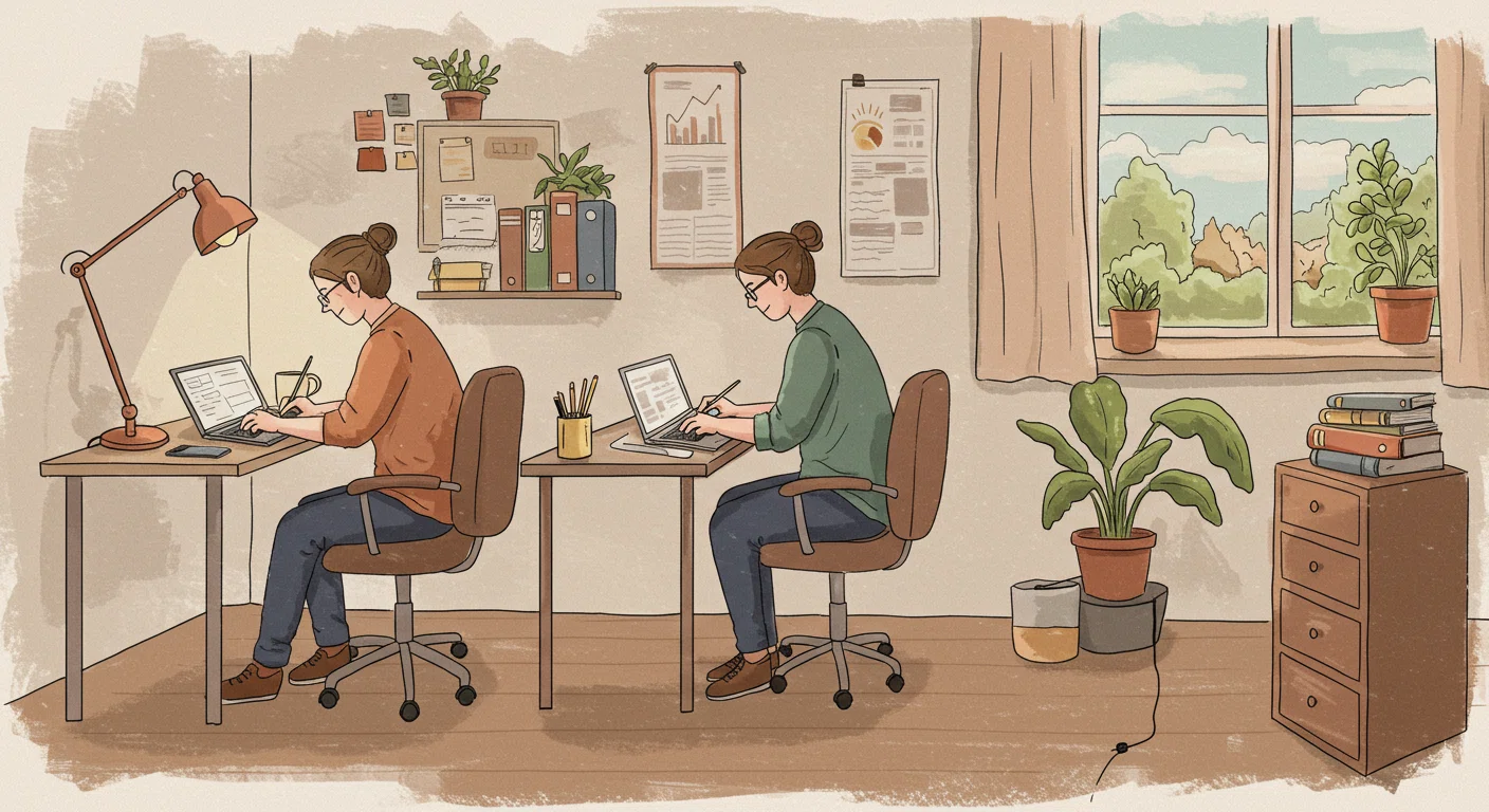 継続的に創作する様子のイラスト